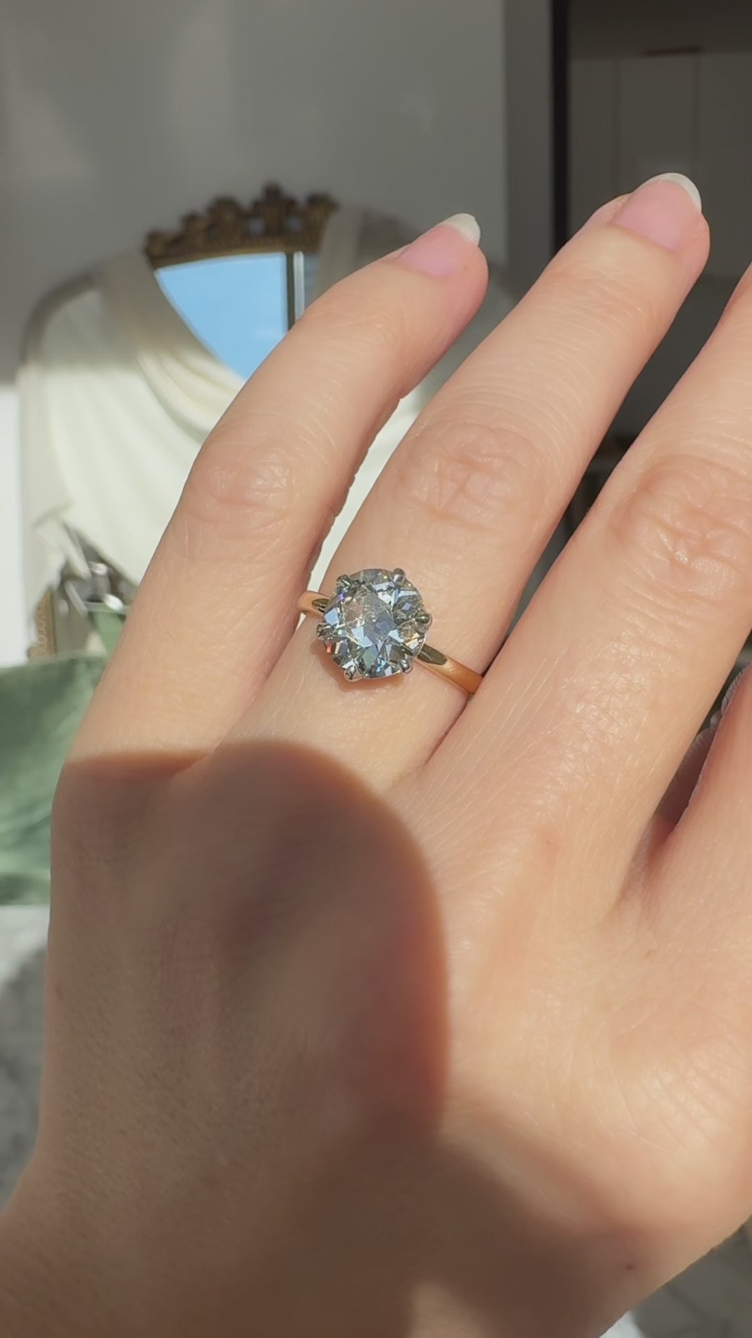 Solitaire Old European cut diamond Rings