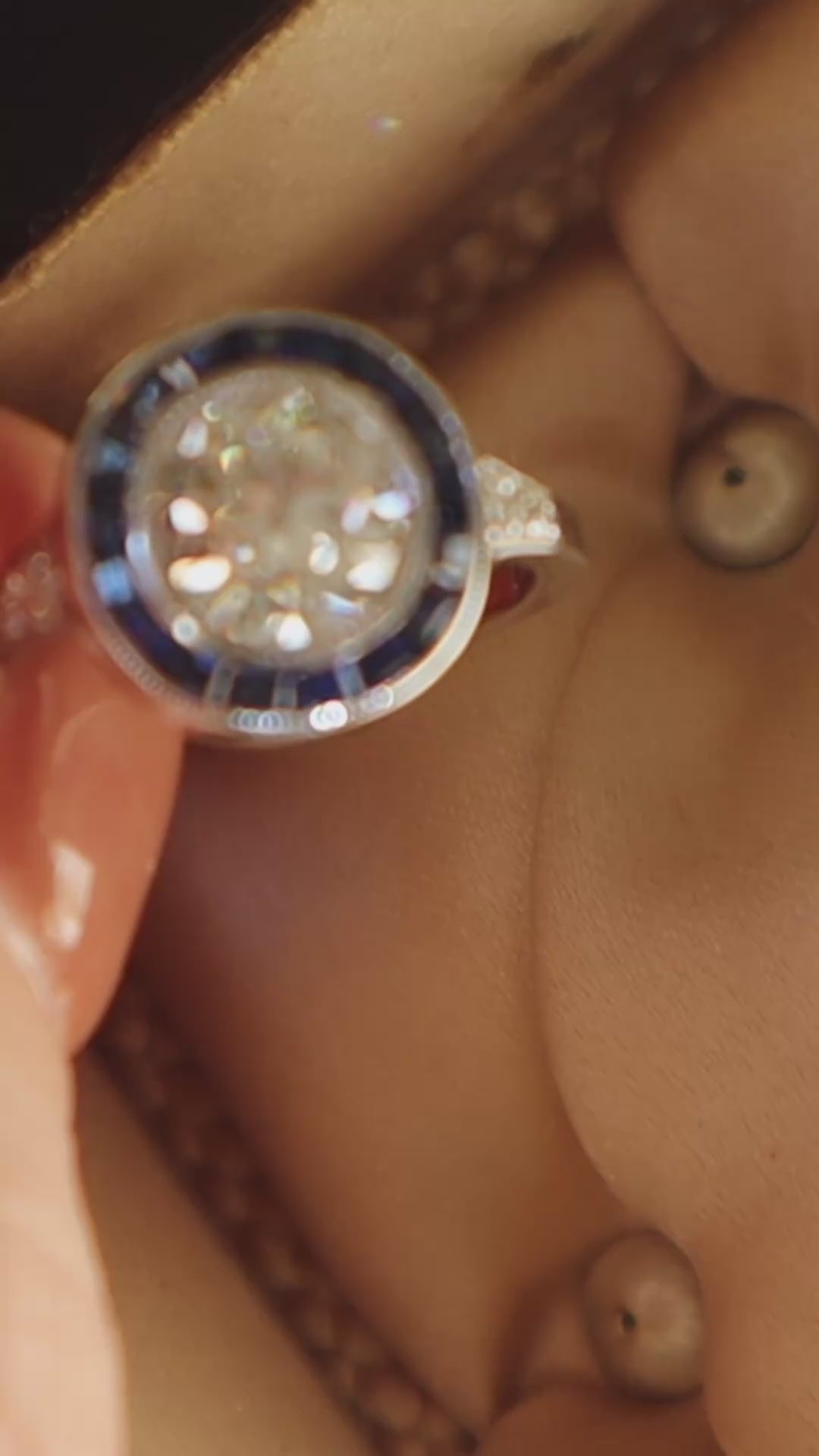 Halo Transitional cut diamond Rings