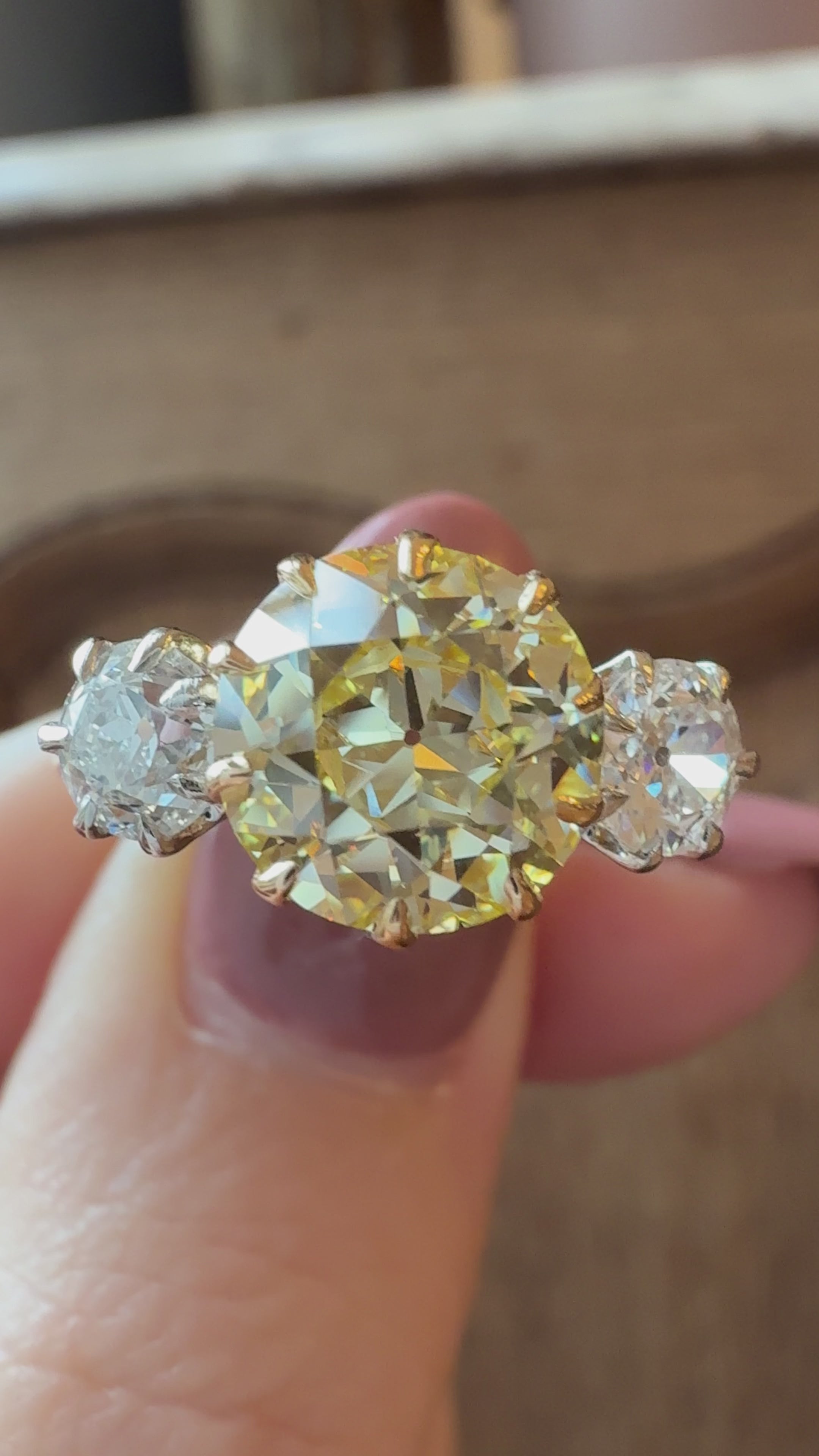 Old European cut diamond Rings