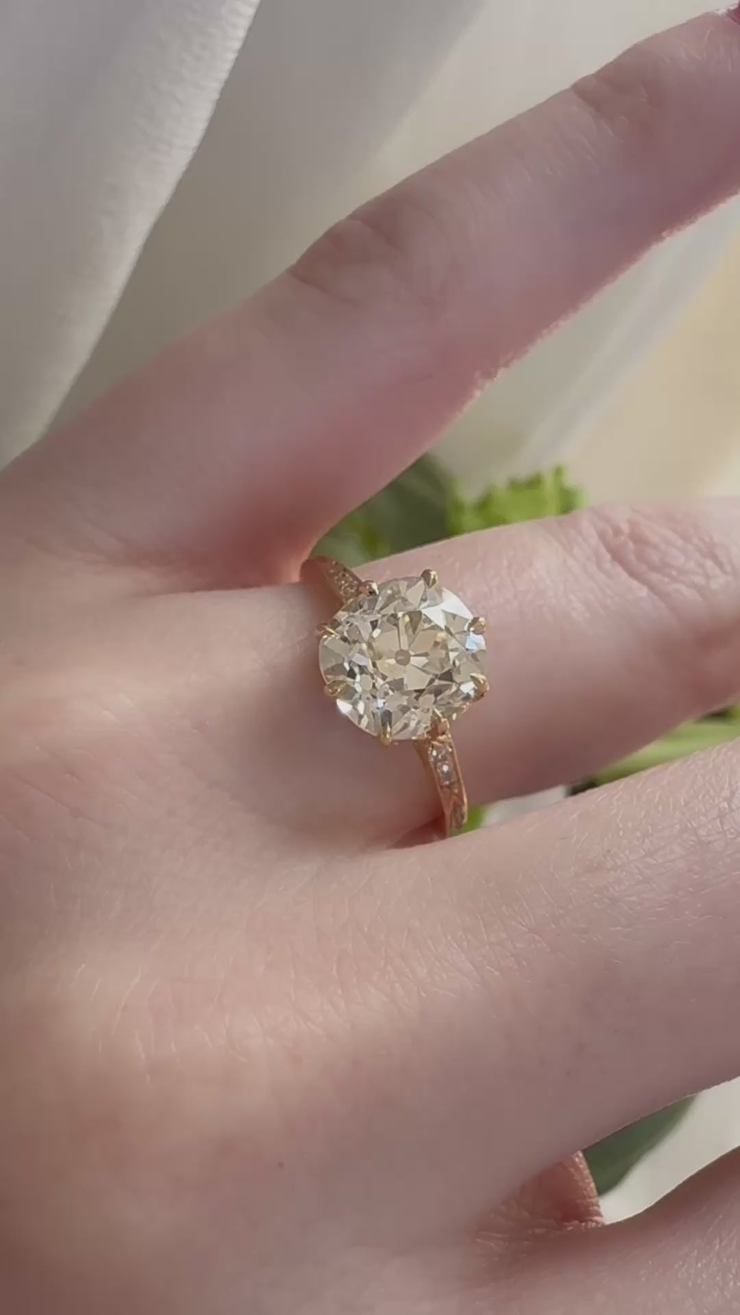 videos and images of vintage Rings-Solitaire Old Mine cut diamond Rings