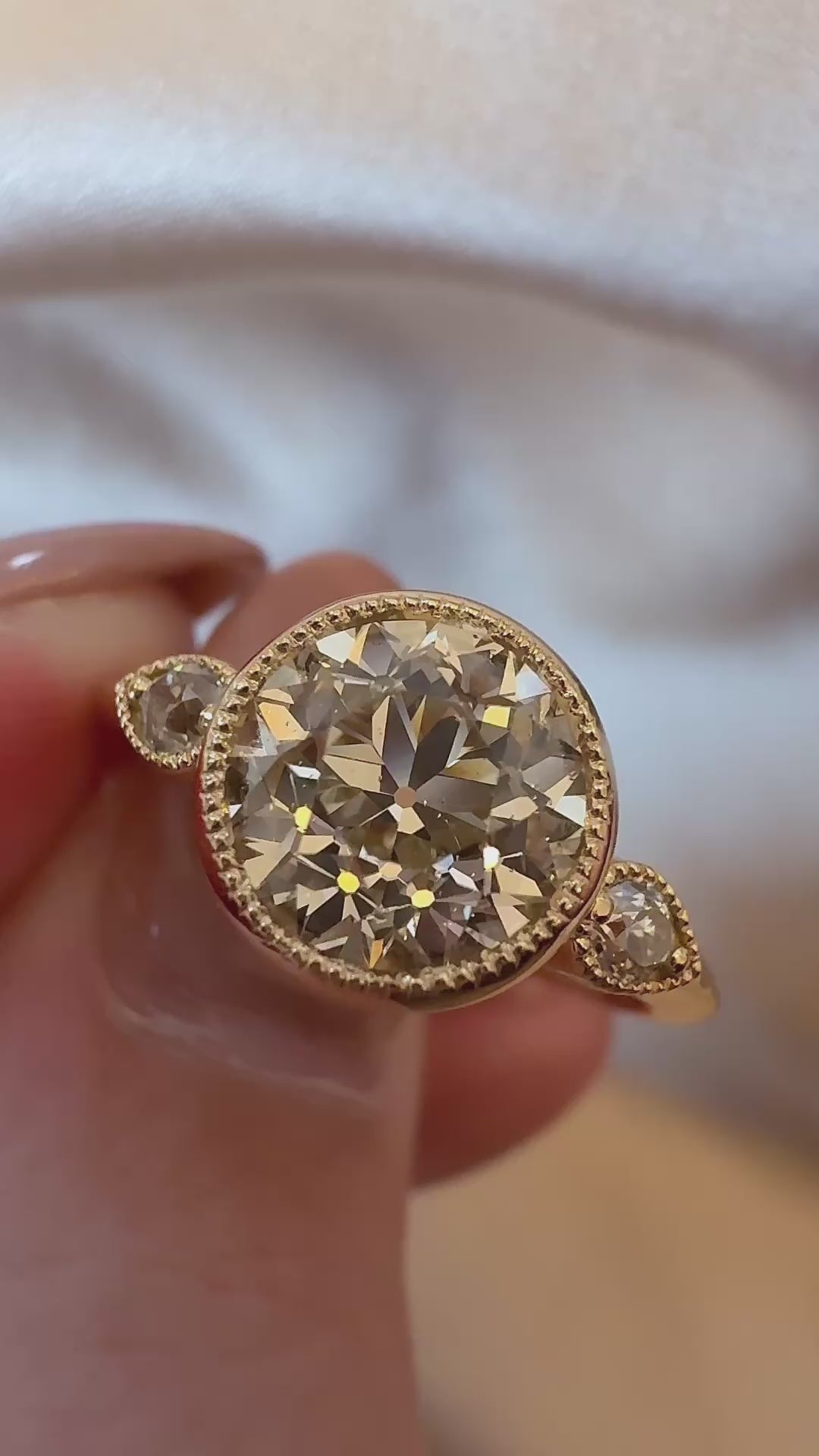 Solitaire Old European cut diamond Rings