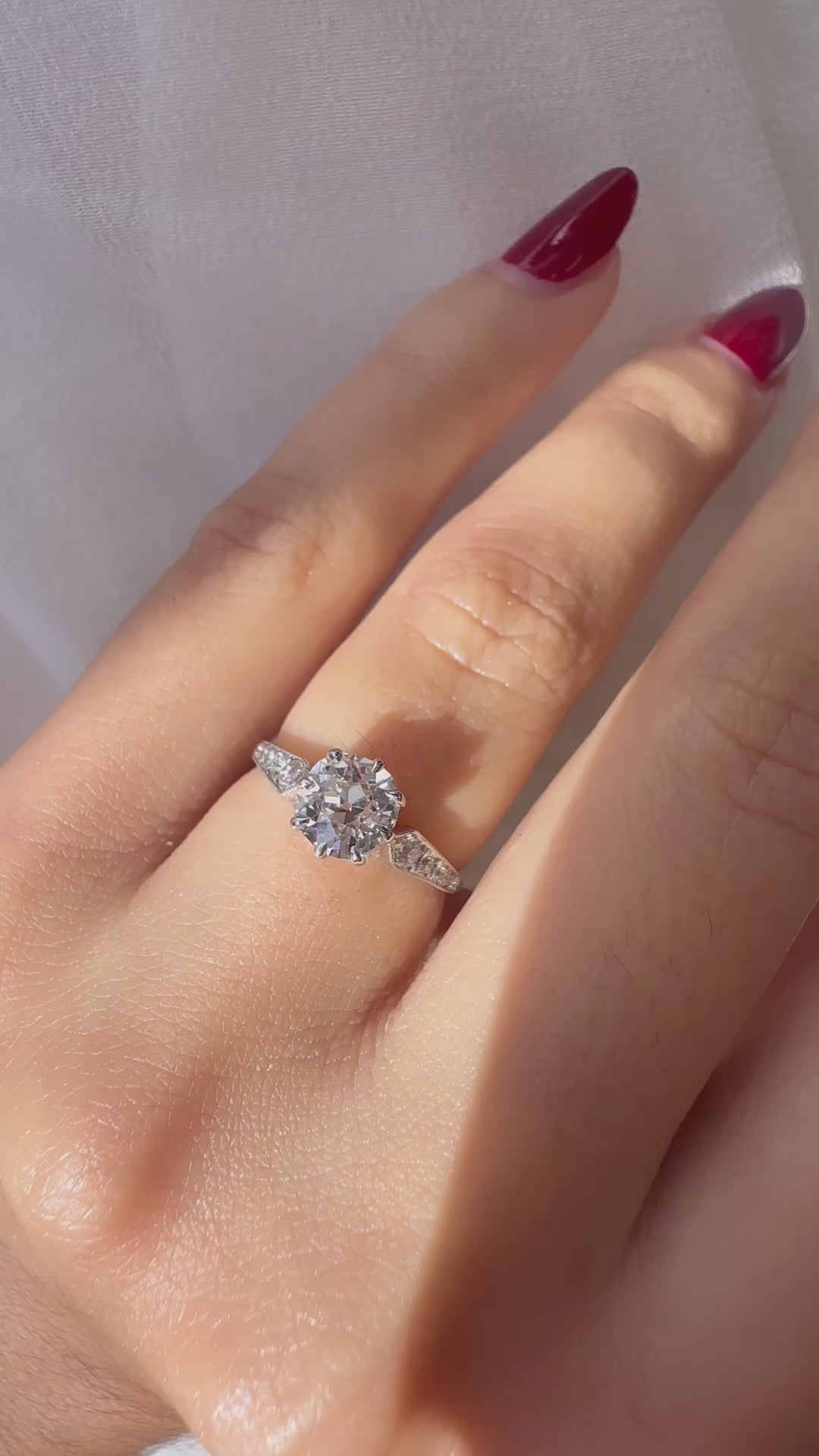 Solitaire Old Mine cut diamond Rings