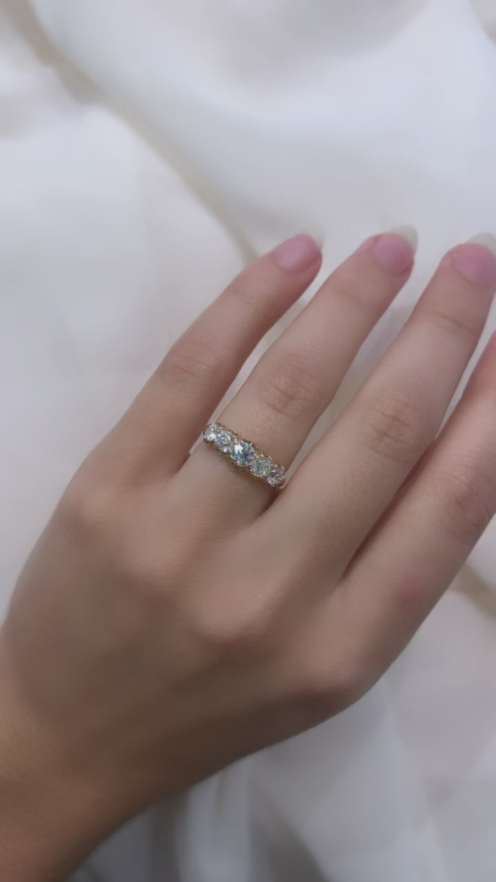 j-k-l color, vs clarity diamond in yellow gold setting