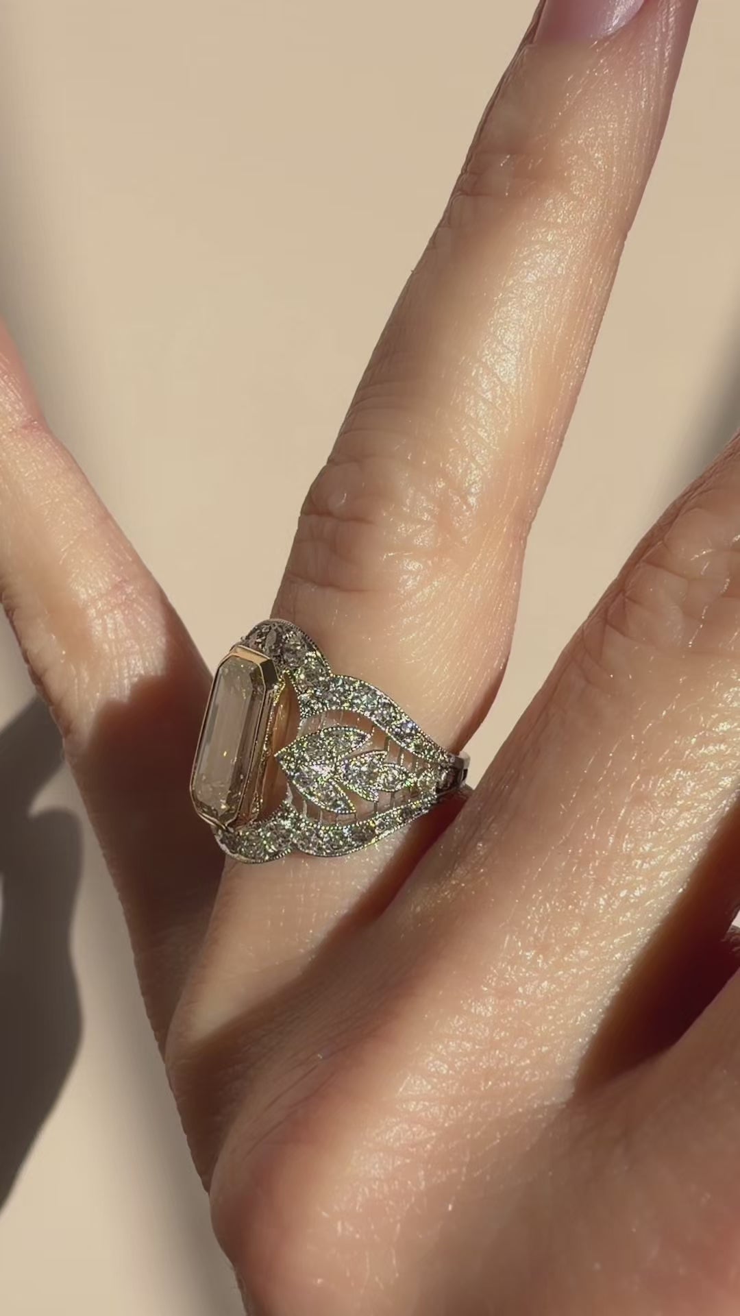  videos and images of vintage Rings-Step  cut diamond Rings