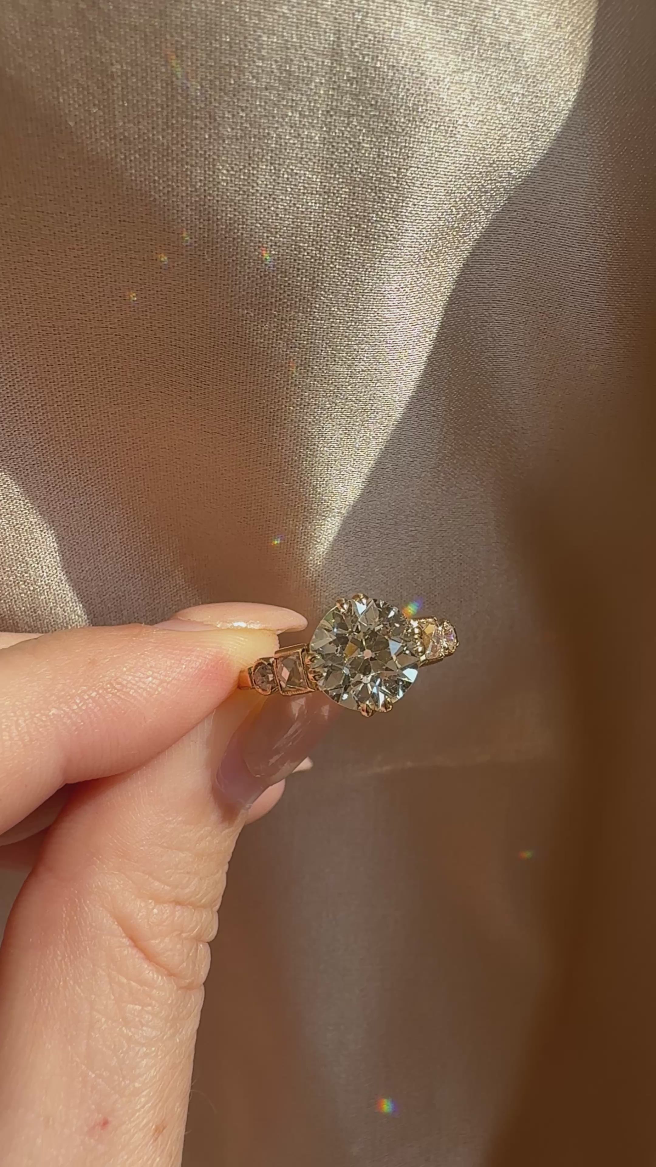 Solitaire Transitional cut diamond Rings