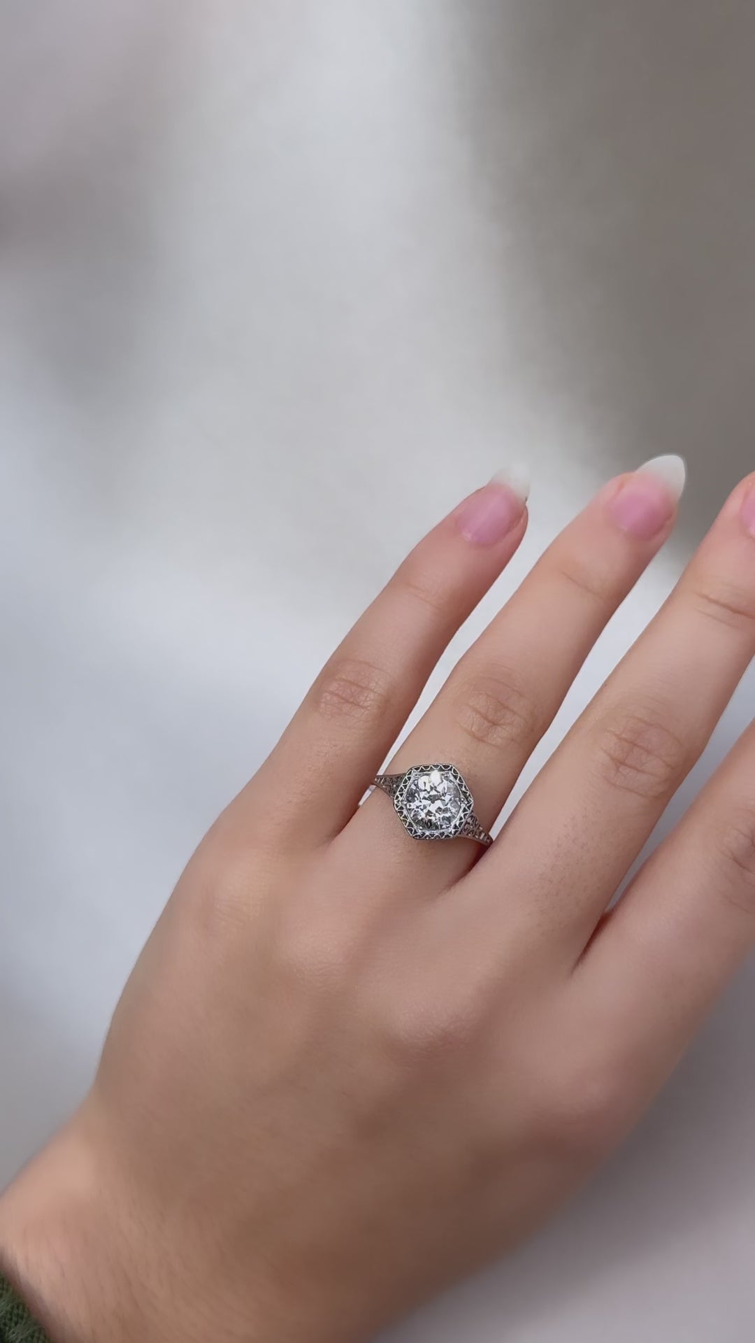 j-k-l color, si-i clarity diamond in platinum setting