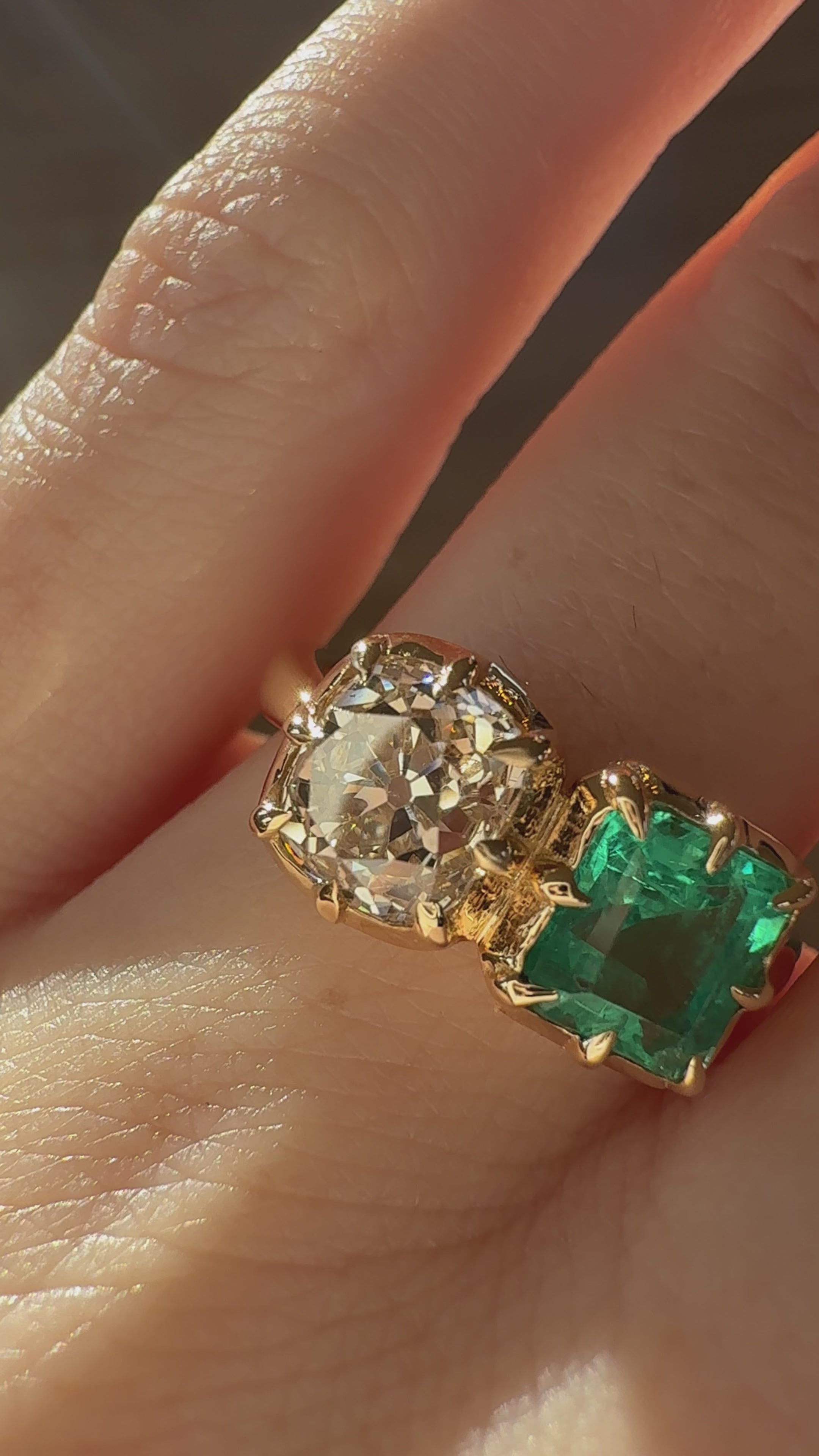 Band Birthstone Old Mine cut diamond Rings