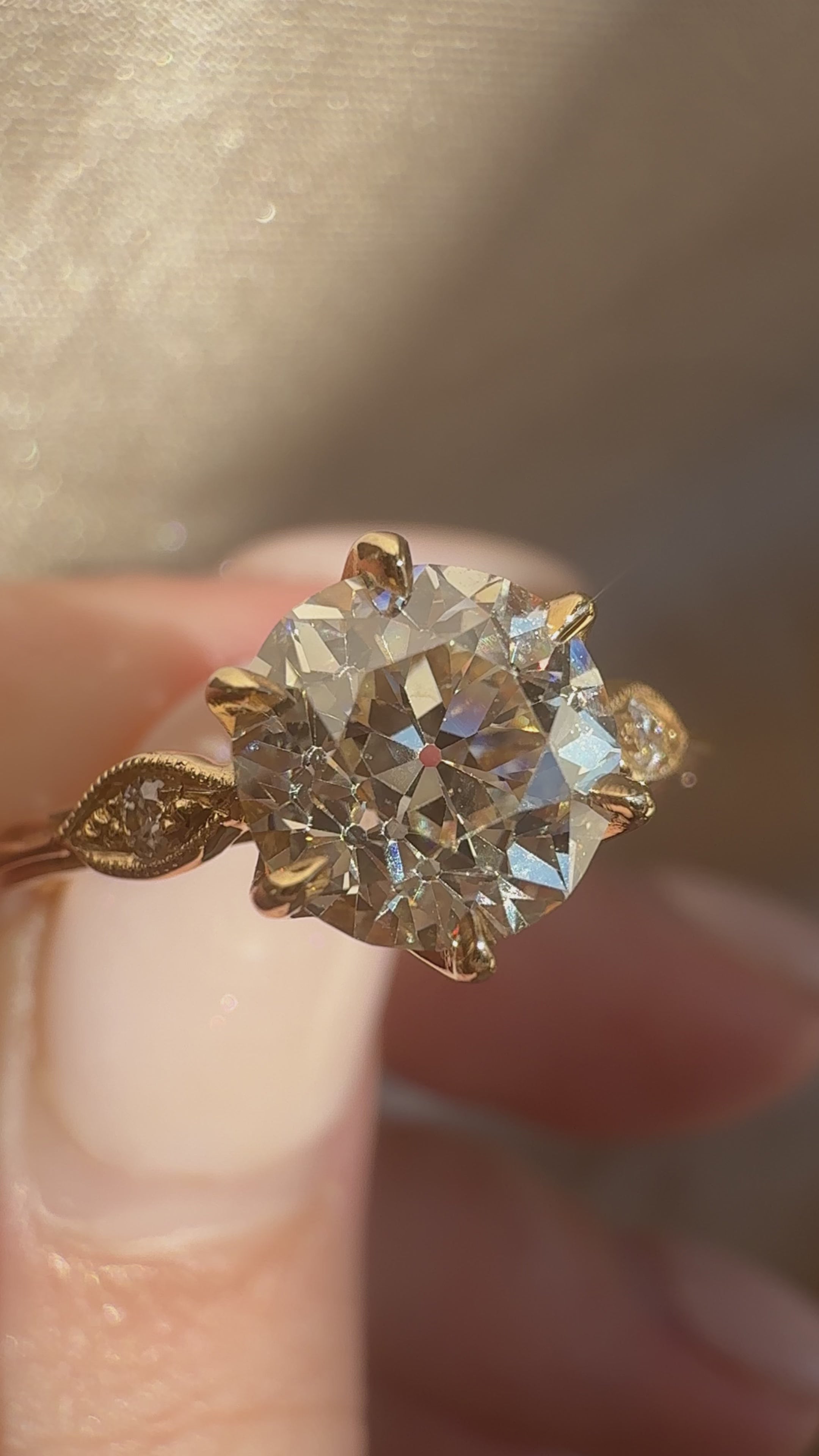 j-k-l color, vs clarity diamond in yellow gold setting