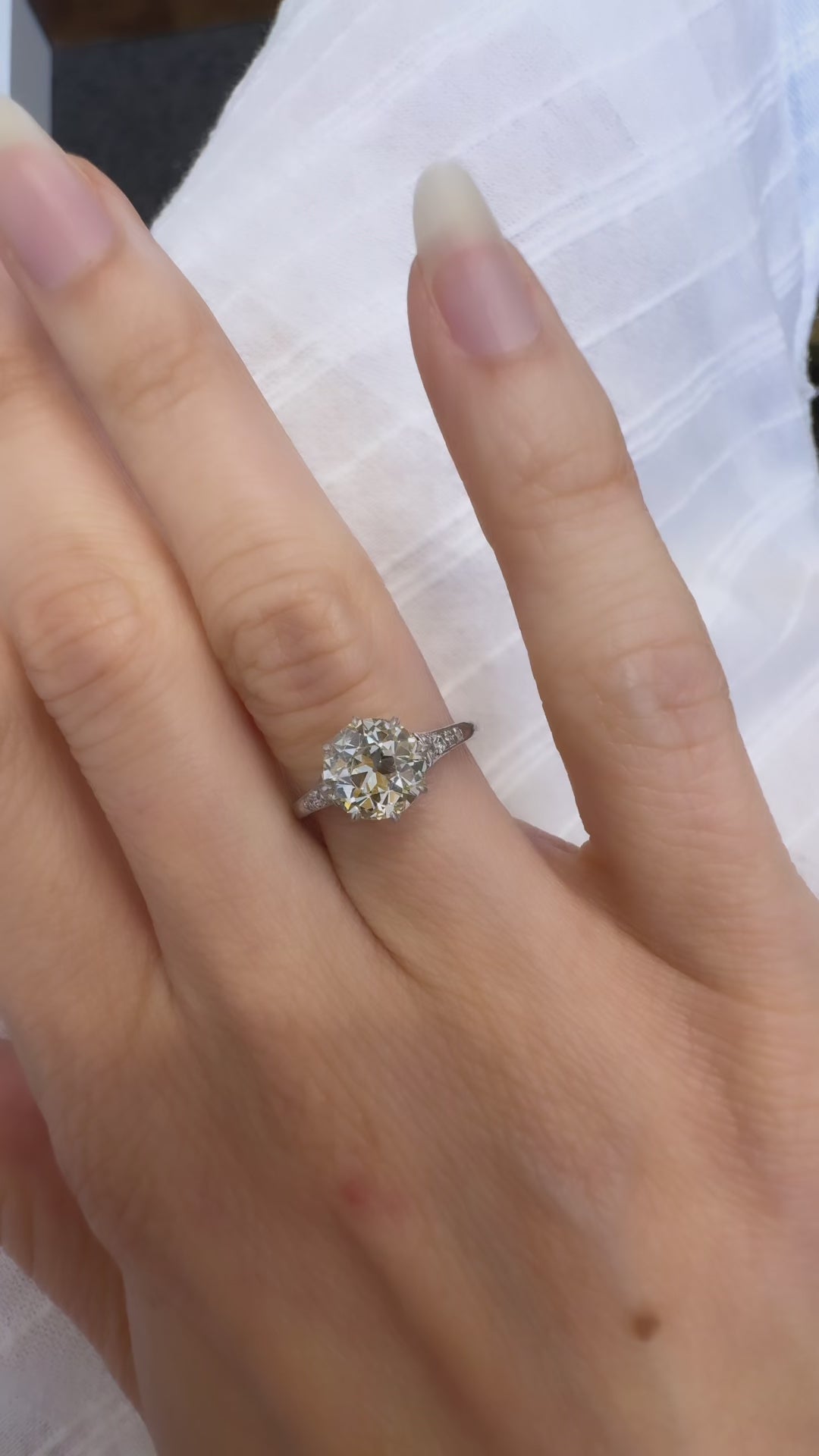 j-k-l color, vs clarity diamond in platinum setting