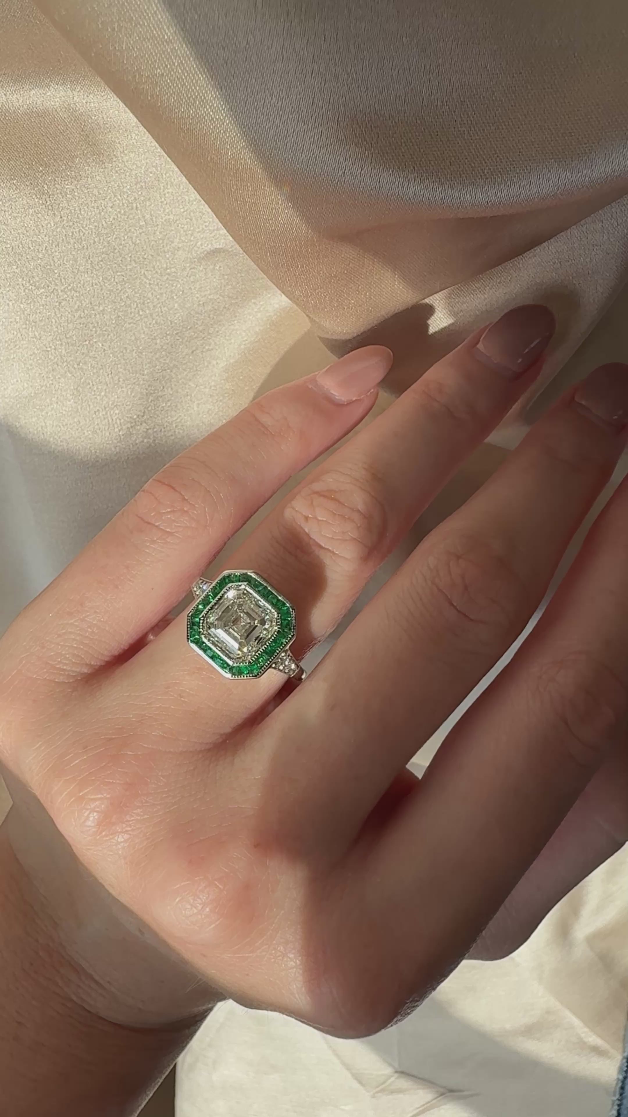 Halo Step  cut diamond Rings