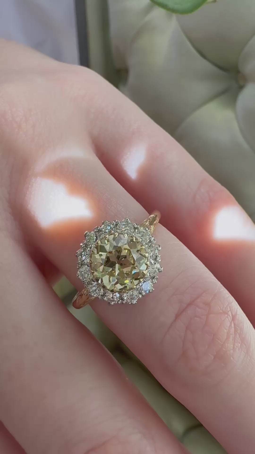 Halo Transitional cut diamond Rings