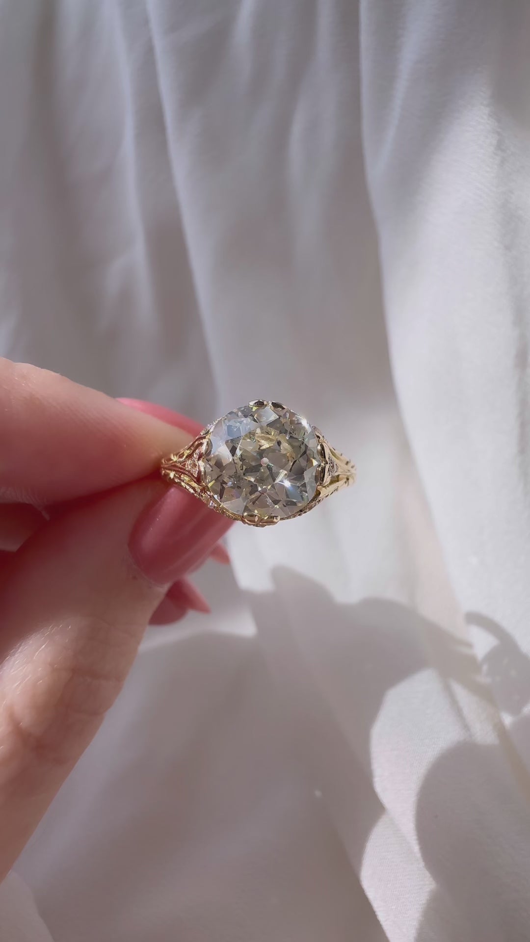 Solitaire Old Mine cut diamond Rings