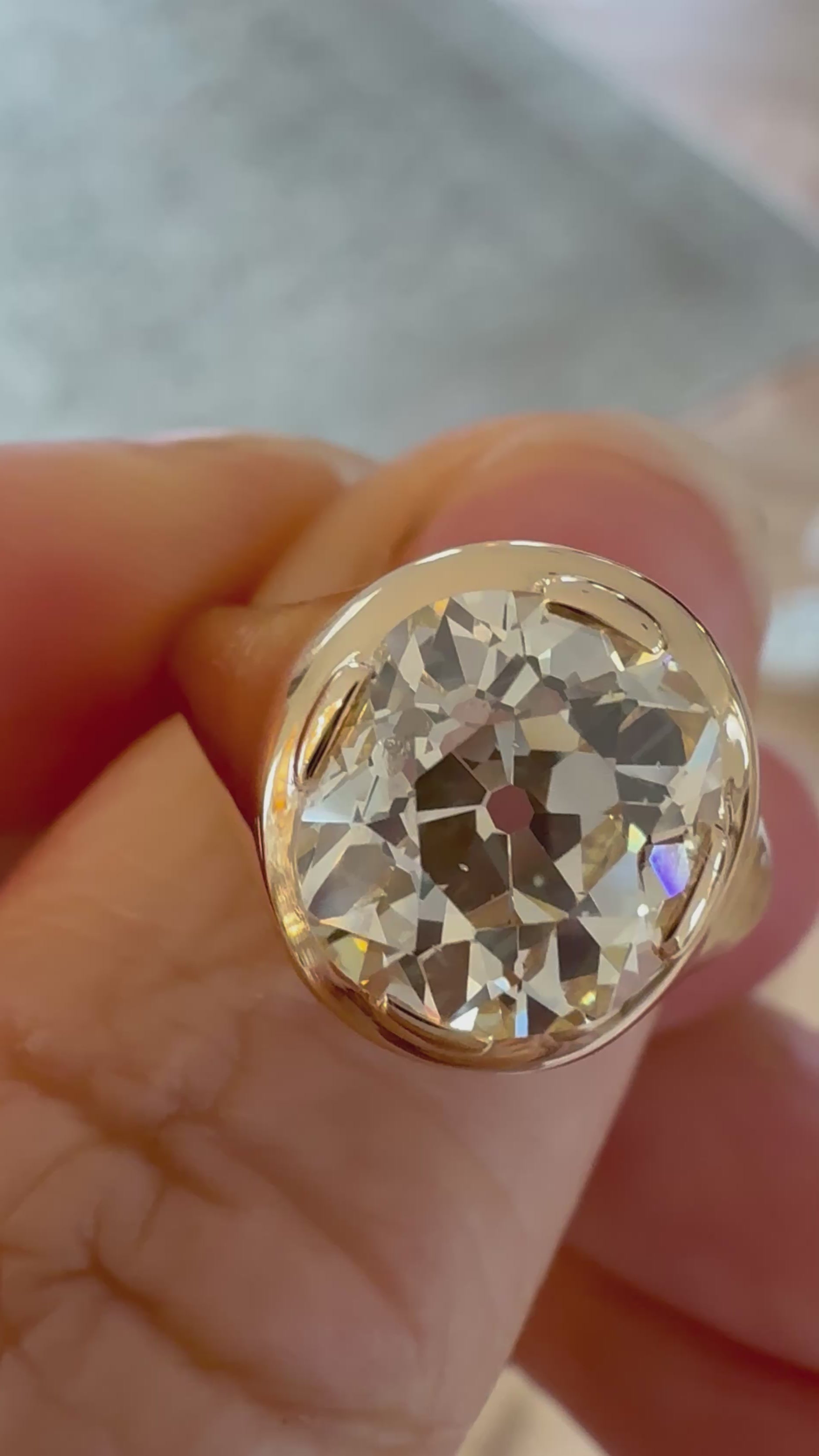 Solitaire Old Mine cut diamond Rings