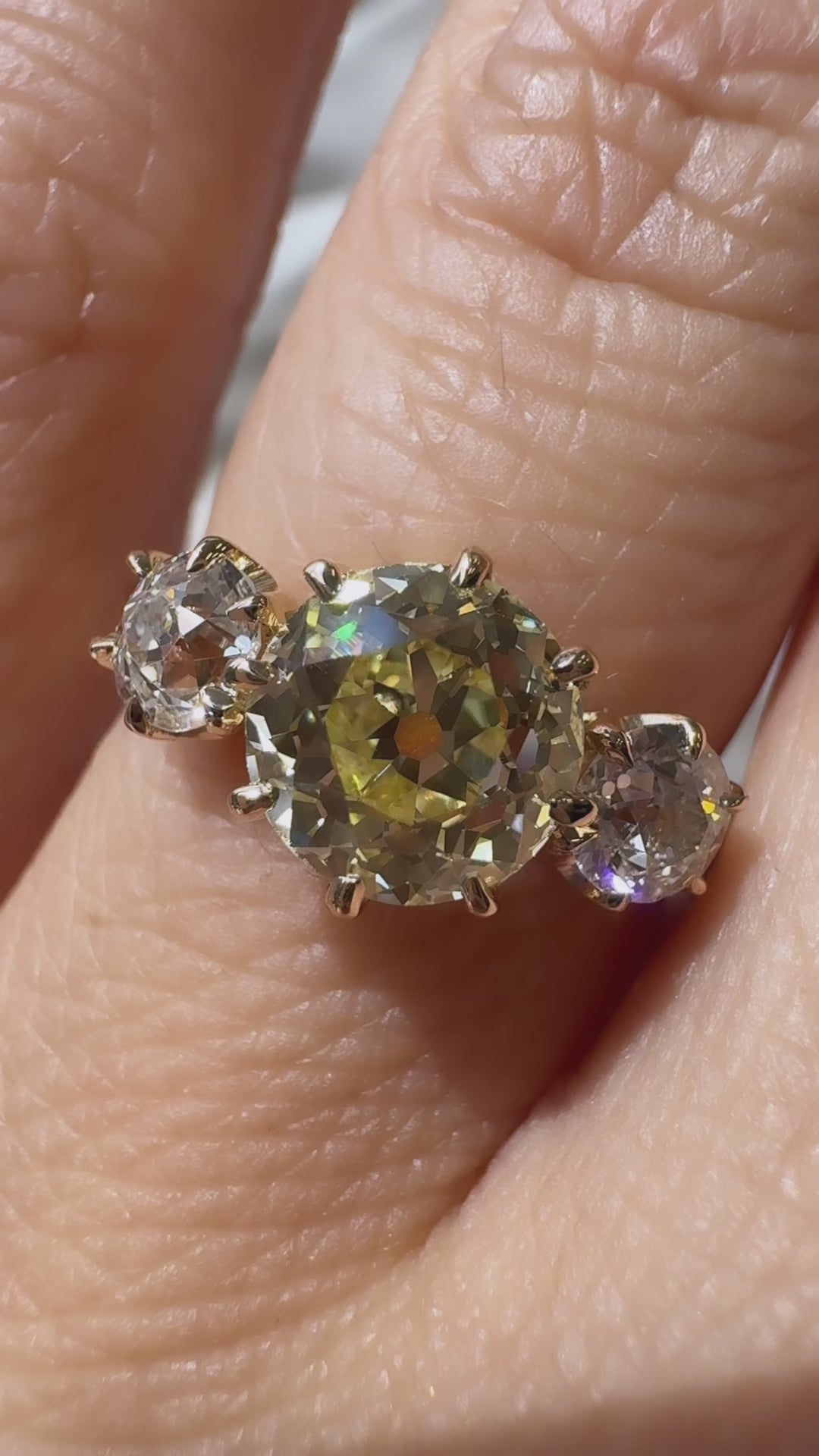 Solitaire Old European cut diamond Rings