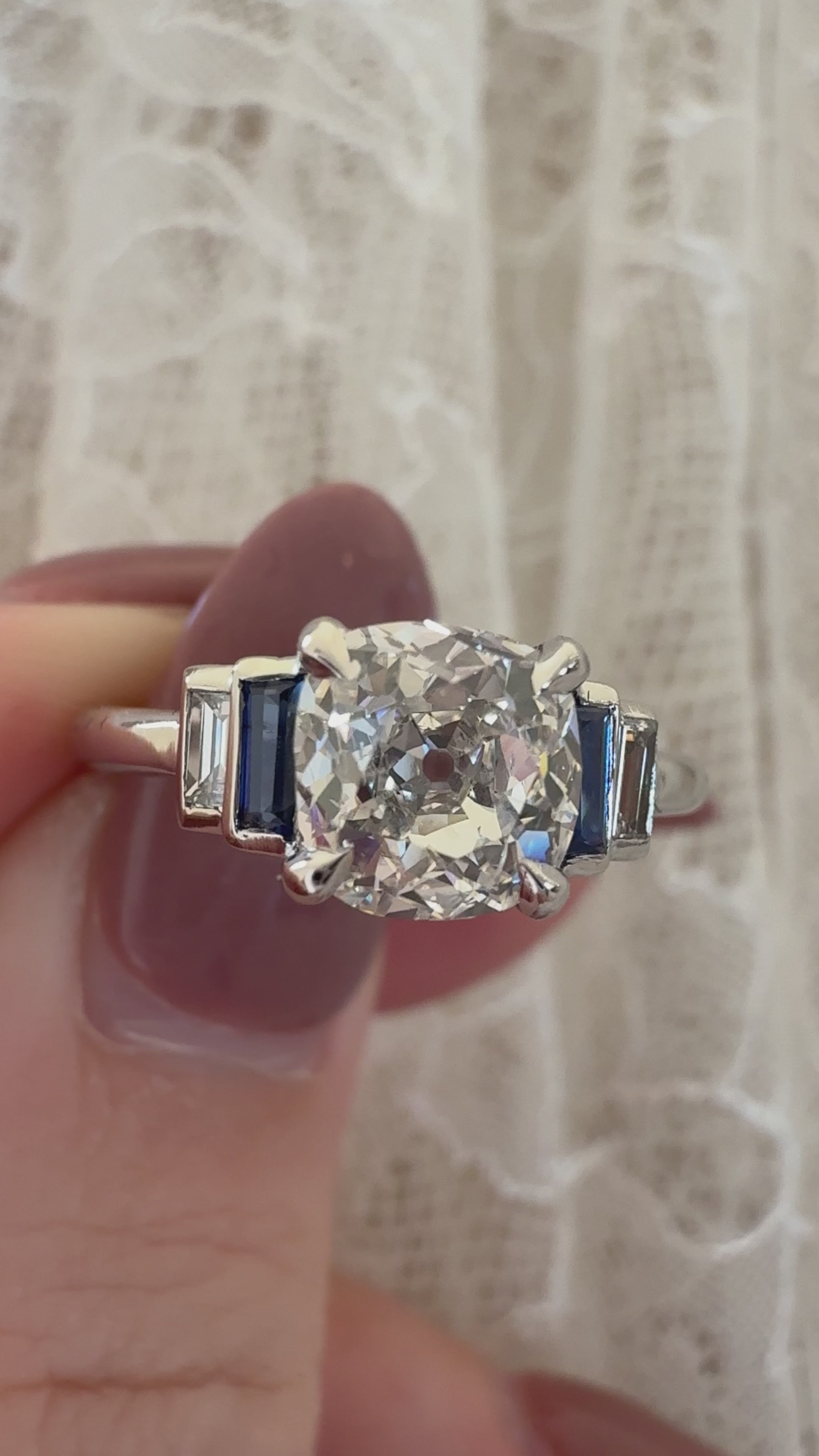 g-h-i color, si-i clarity diamond in platinum setting