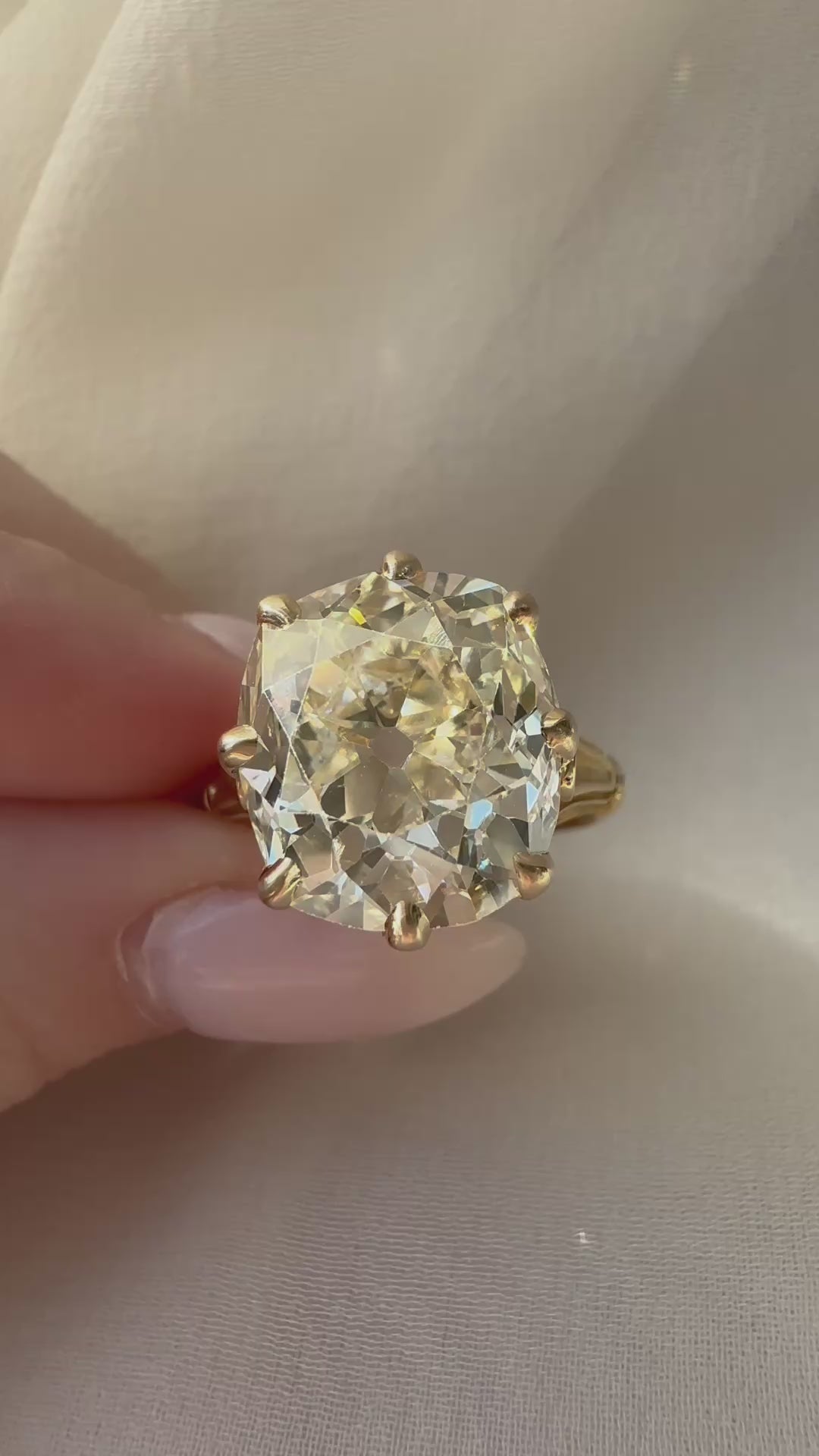 Solitaire Old Mine cut diamond Rings