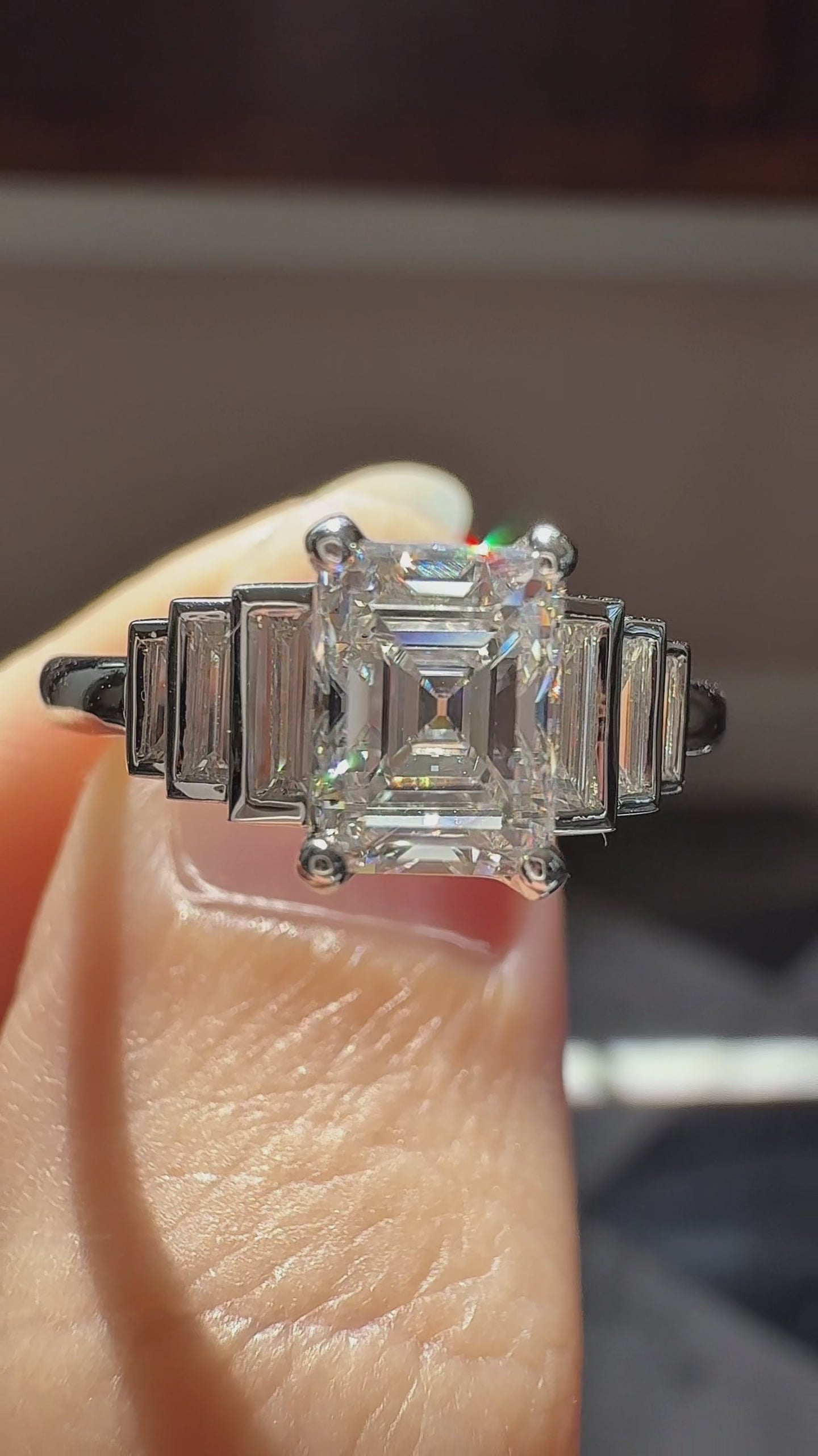 Step  cut diamond Engagement Rings