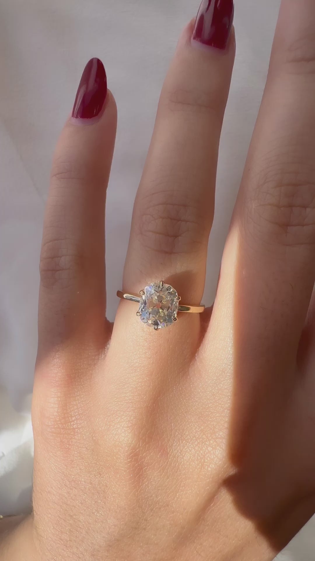 Solitaire Old Mine cut diamond Rings