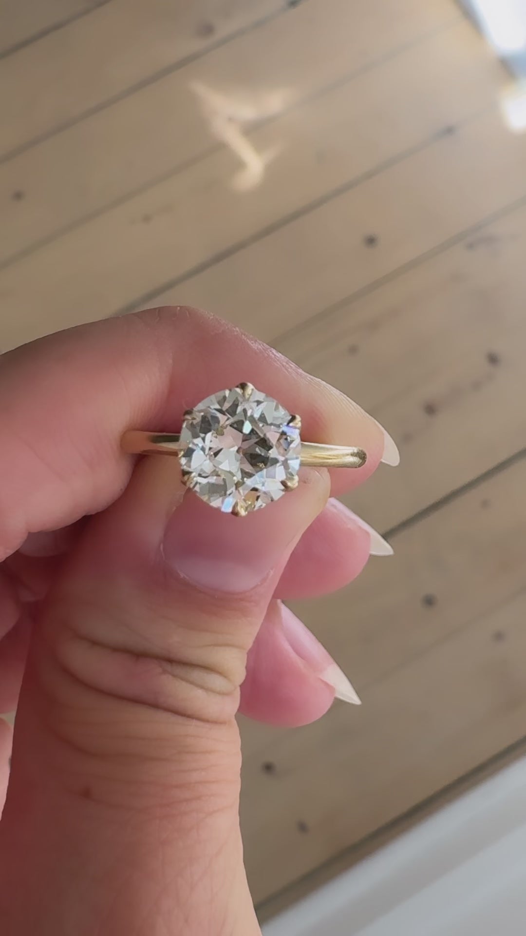 Solitaire Old European cut diamond Rings