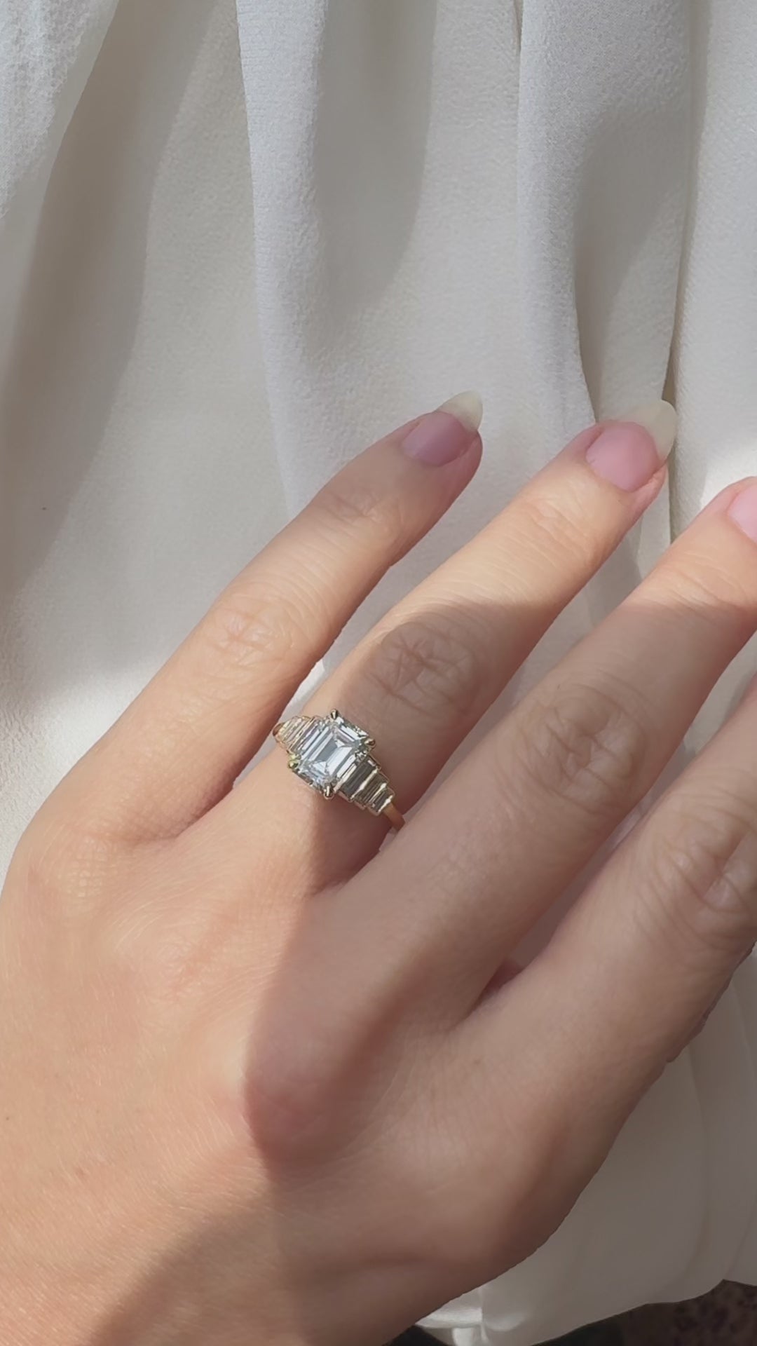 Solitaire Step  cut diamond Rings