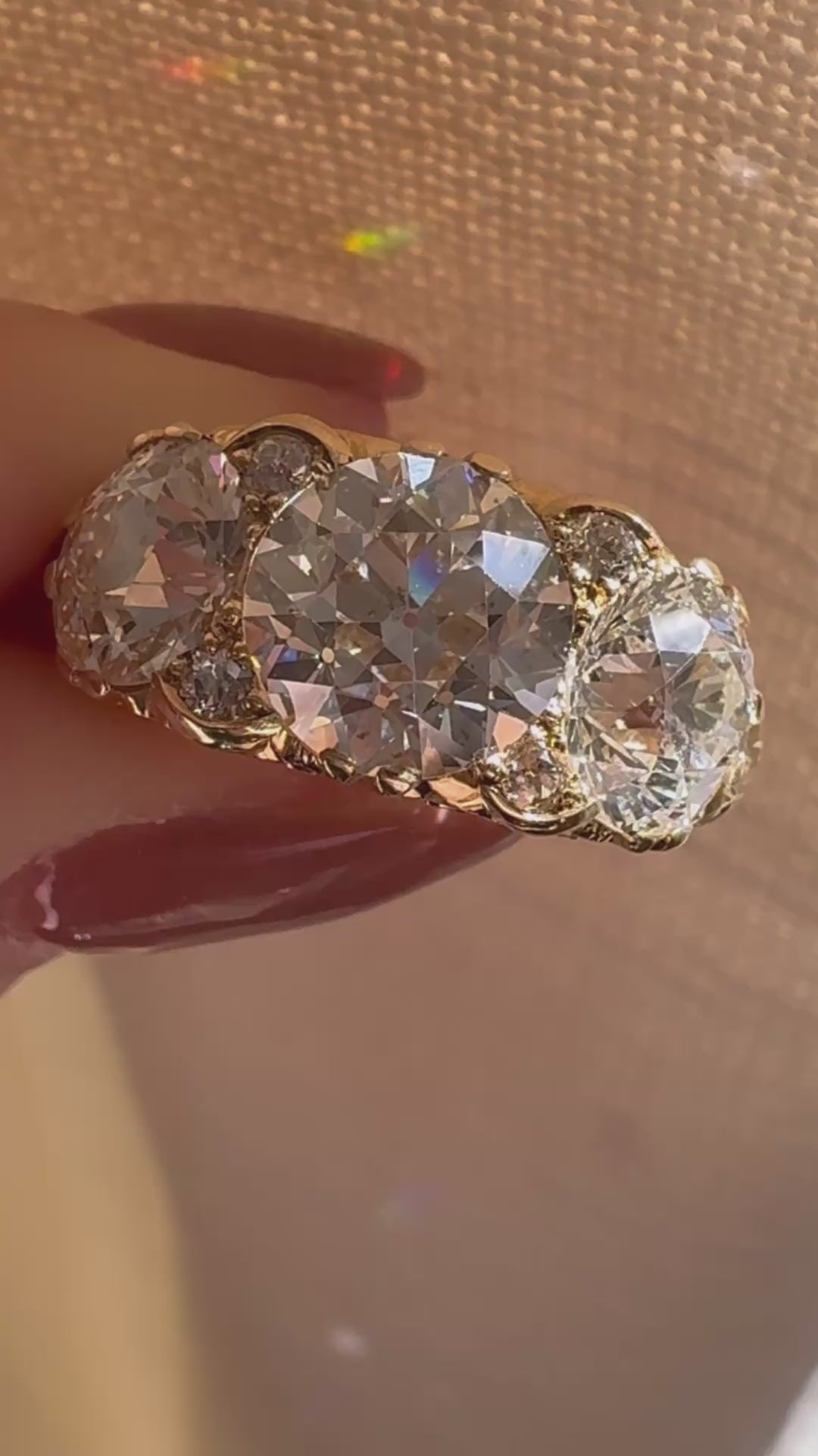 2-3 CaratsThree-stone diamond Rings for sale 