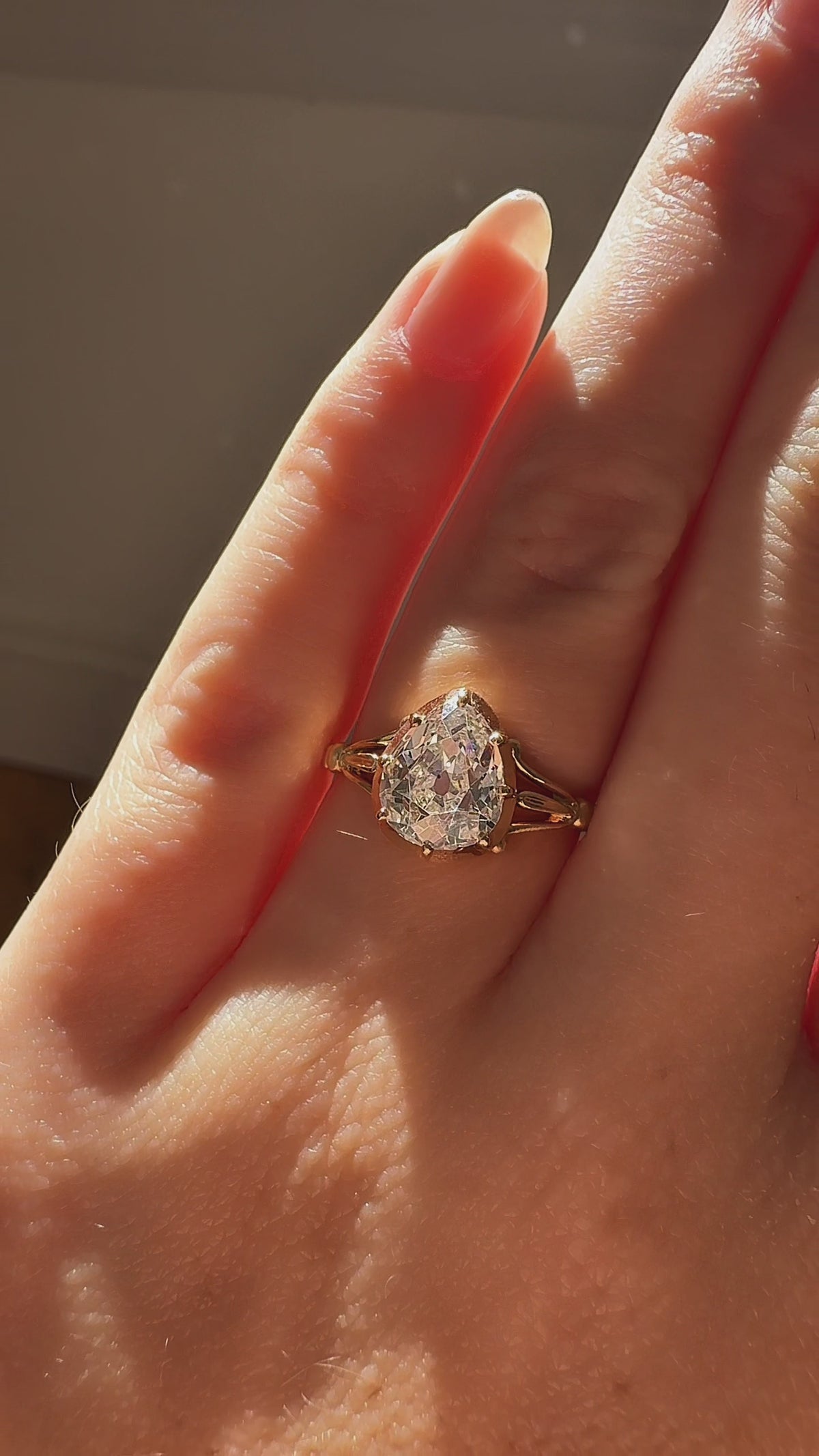  videos and images of vintage Engagement Rings-Pear cut diamond Engagement Rings