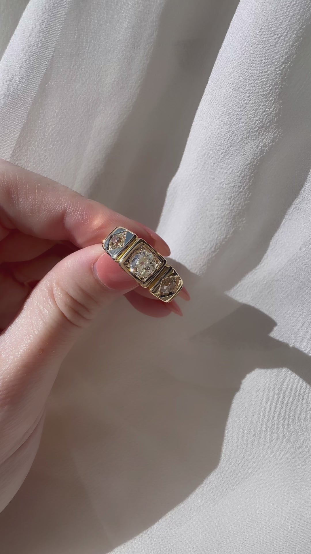 j-k-l color, vs clarity diamond in yellow gold setting