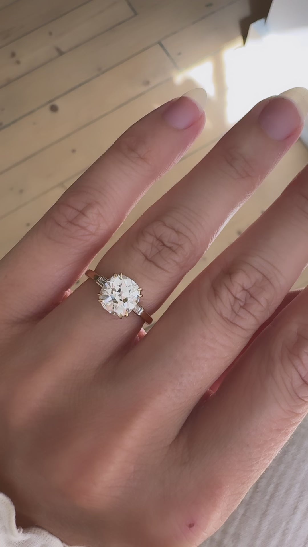 j-k-l color, vs clarity diamond in yellow gold setting