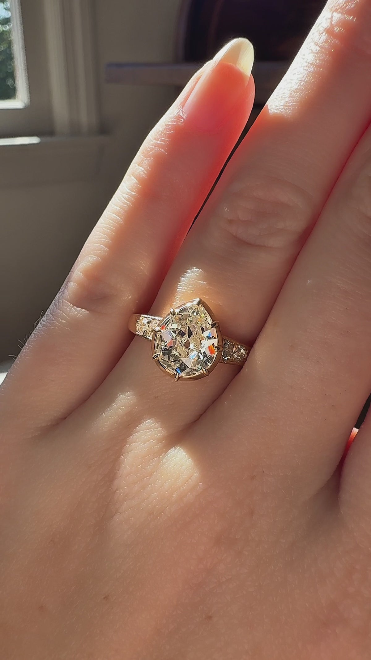  videos and images of vintage Engagement Rings-Pear cut diamond Engagement Rings