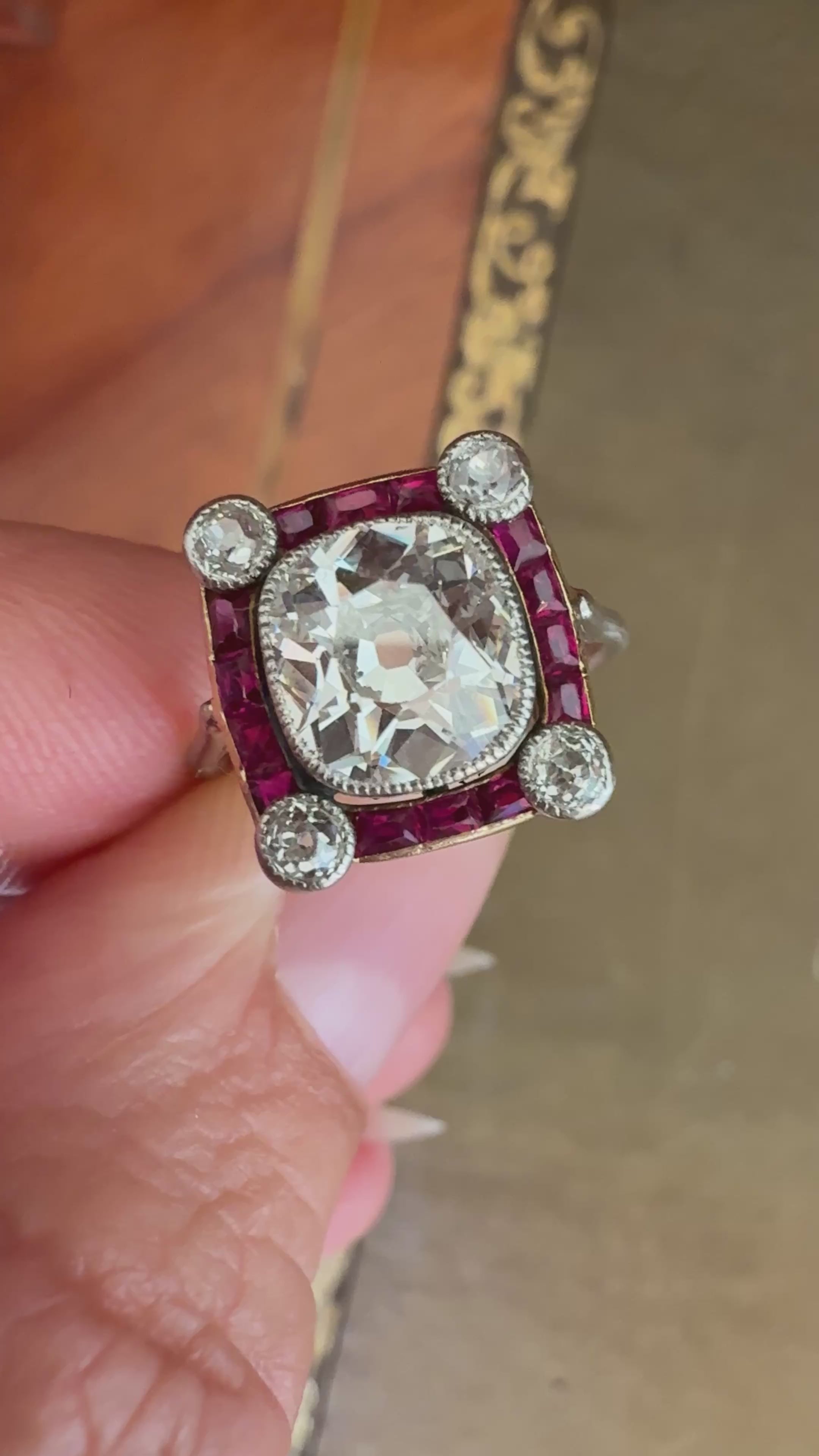 Solitaire Old Mine cut diamond Rings