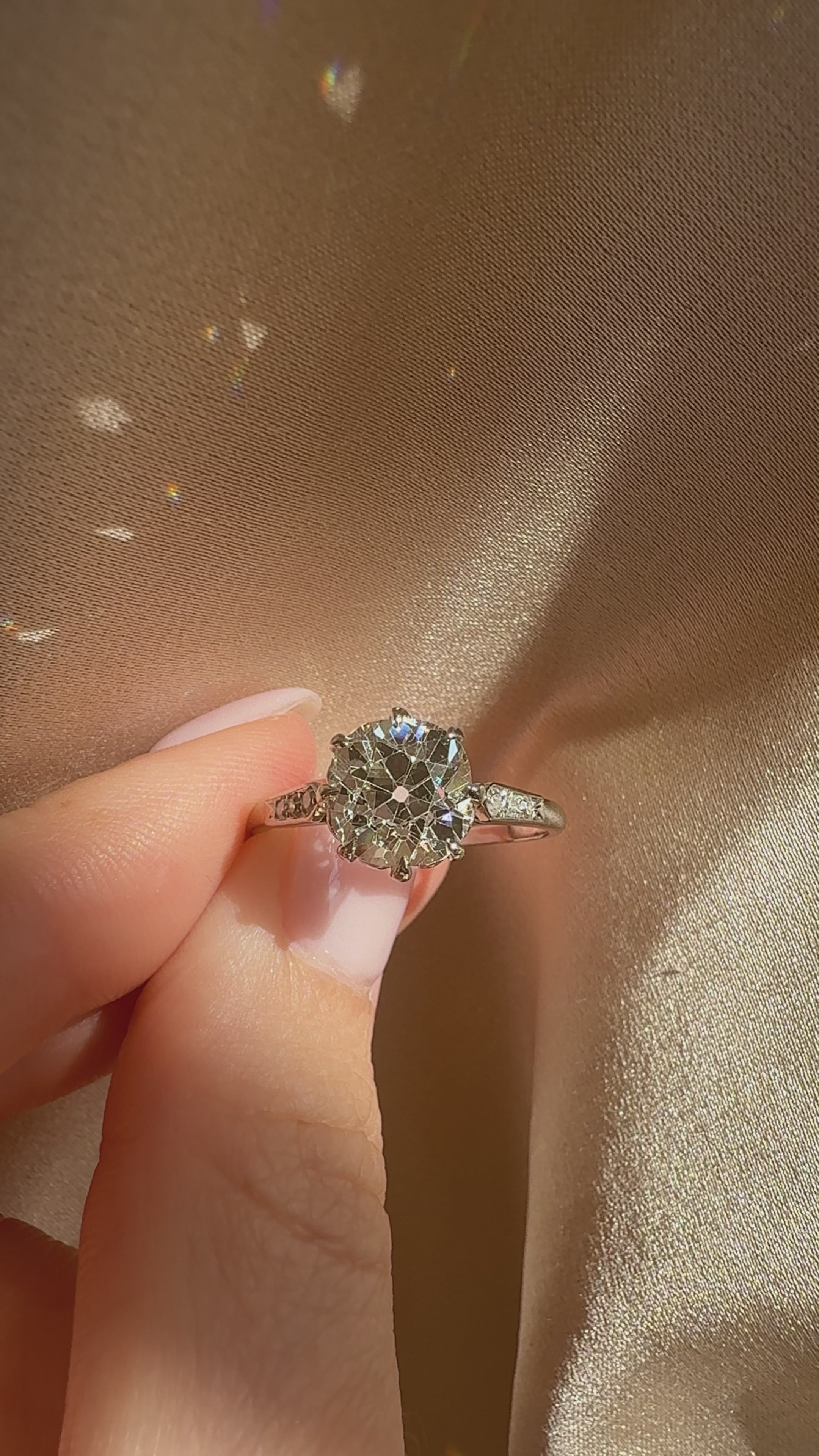 Solitaire Old Mine cut diamond Rings