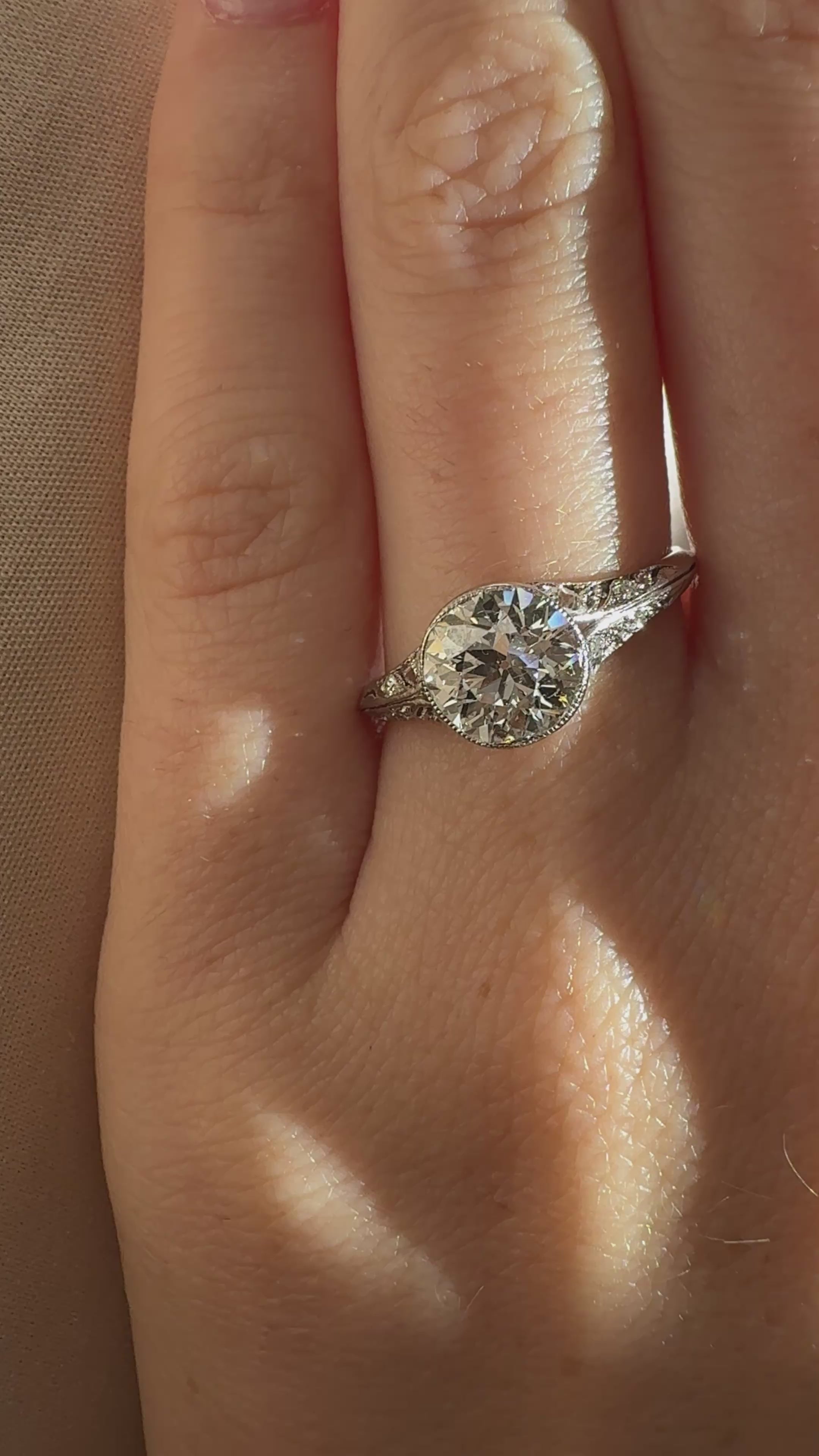  videos and images of vintage Rings-Solitaire Old European cut diamond Rings