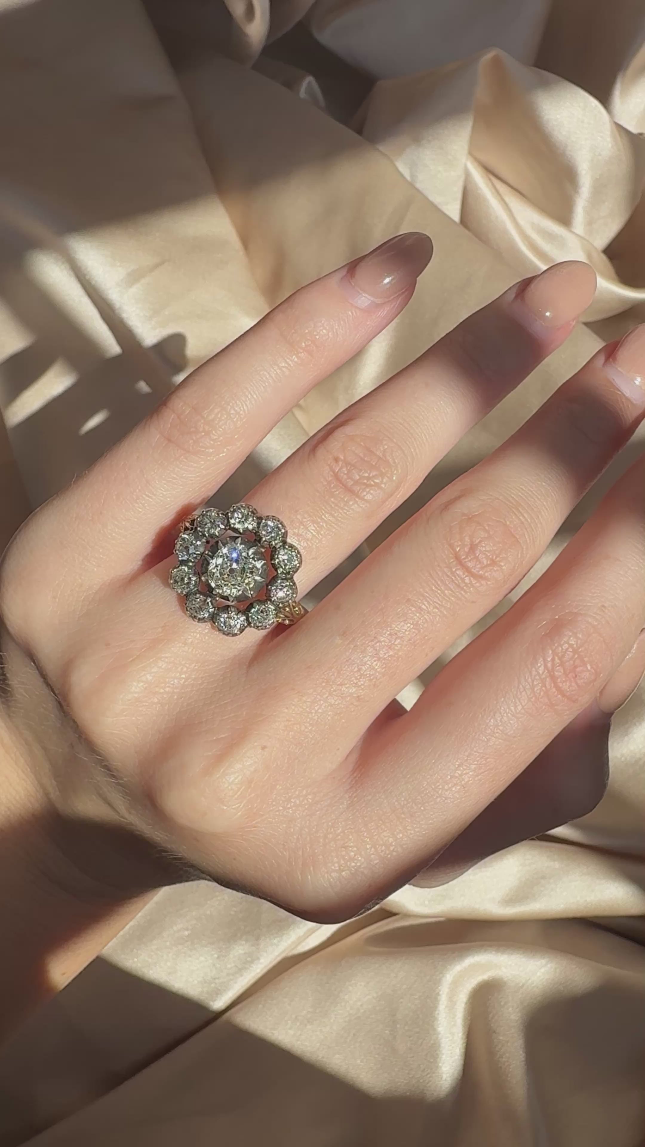  videos and images of vintage Rings-Solitaire Old Mine cut diamond Rings