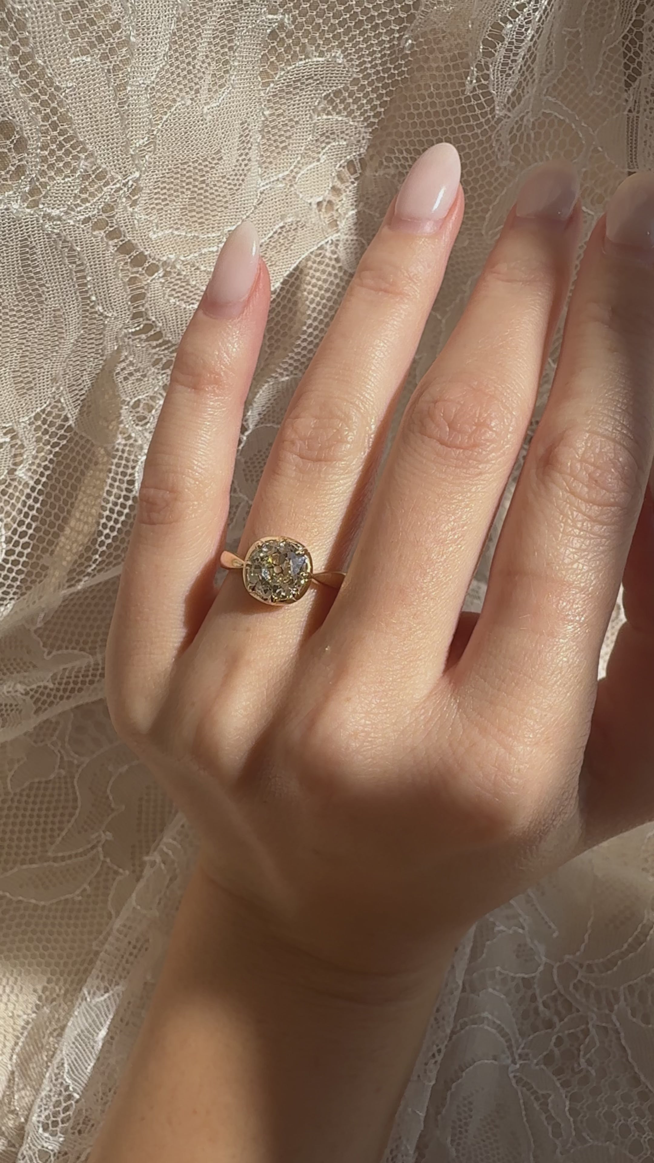  videos and images of vintage Rings-Solitaire Band Old European cut diamond Rings