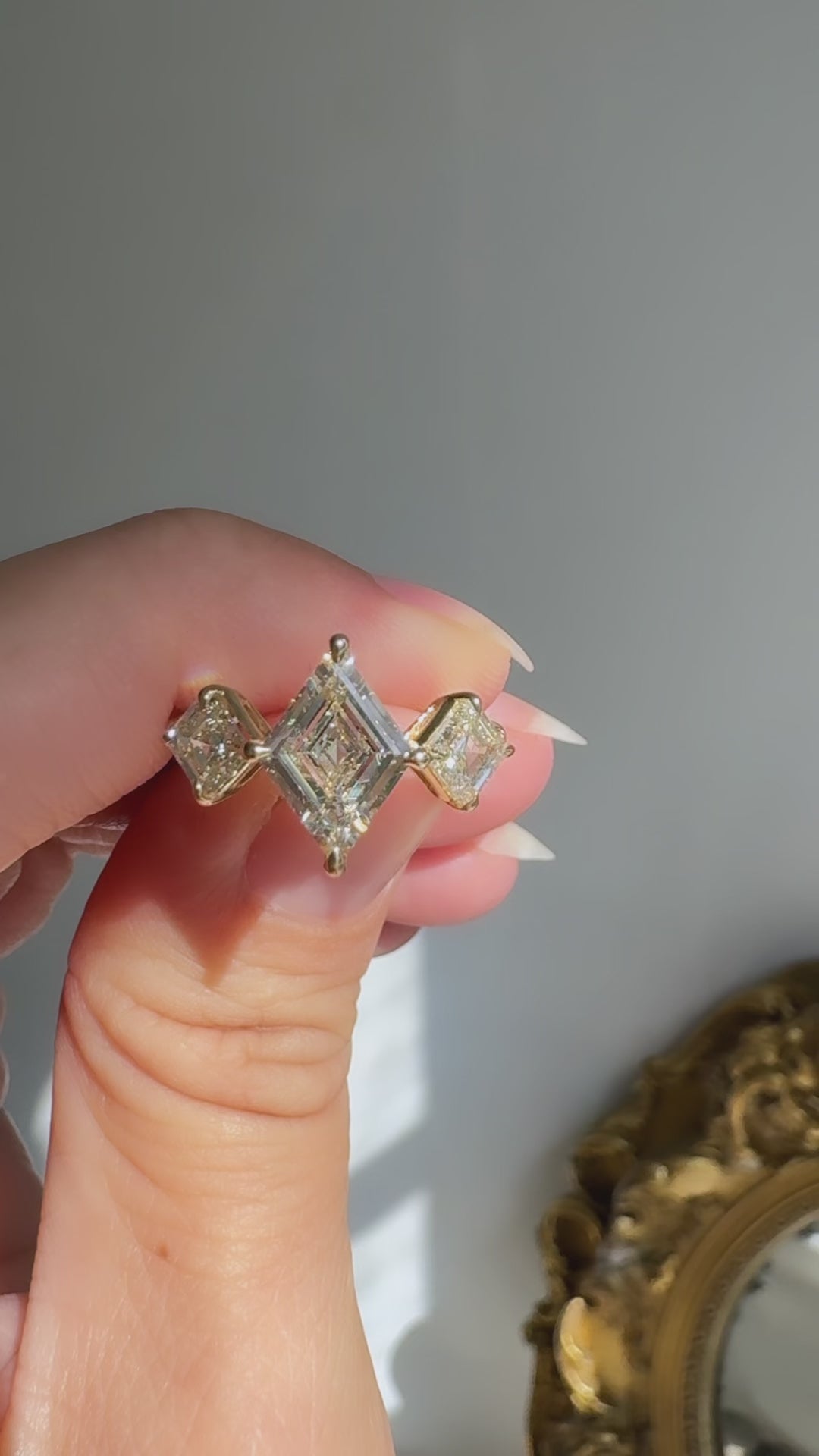 Step  cut diamond Rings