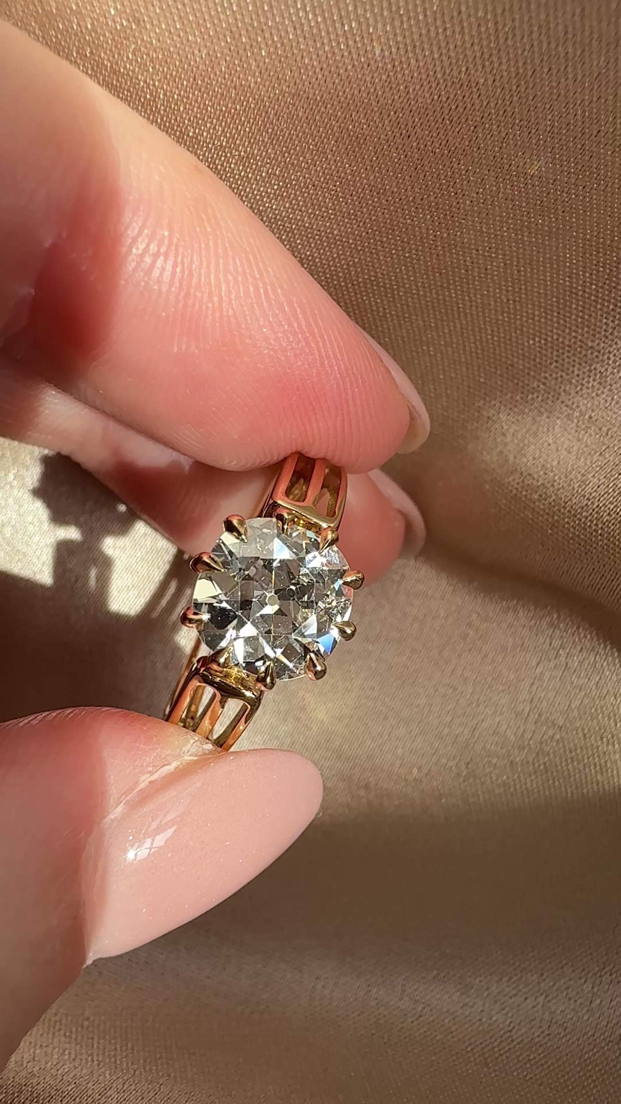 Solitaire Old Mine cut diamond Rings