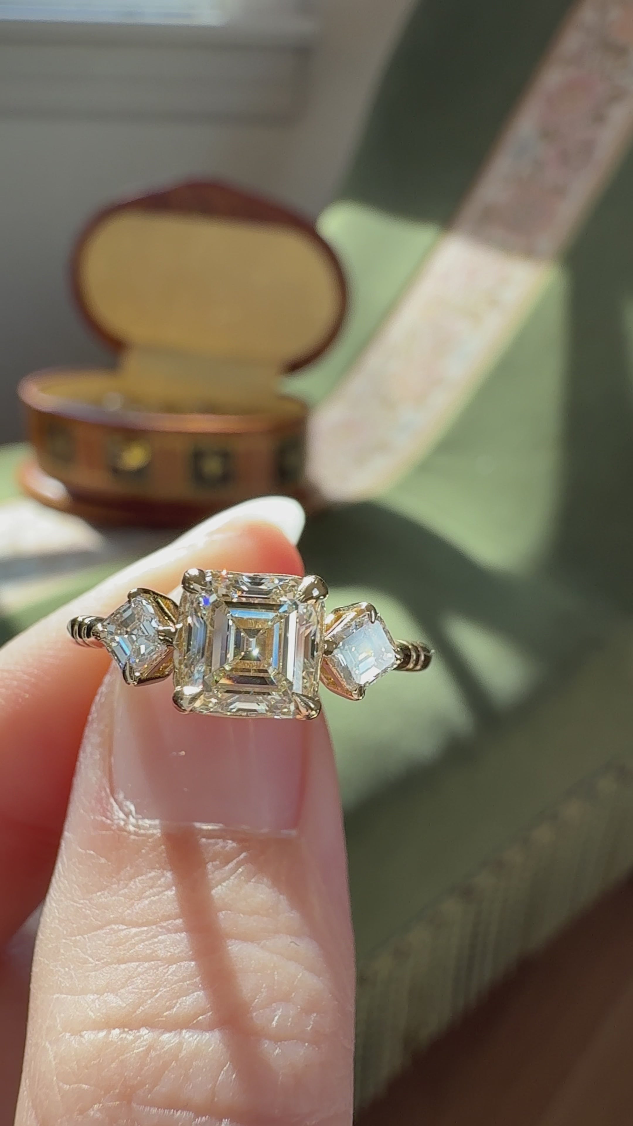 Step  cut diamond Rings