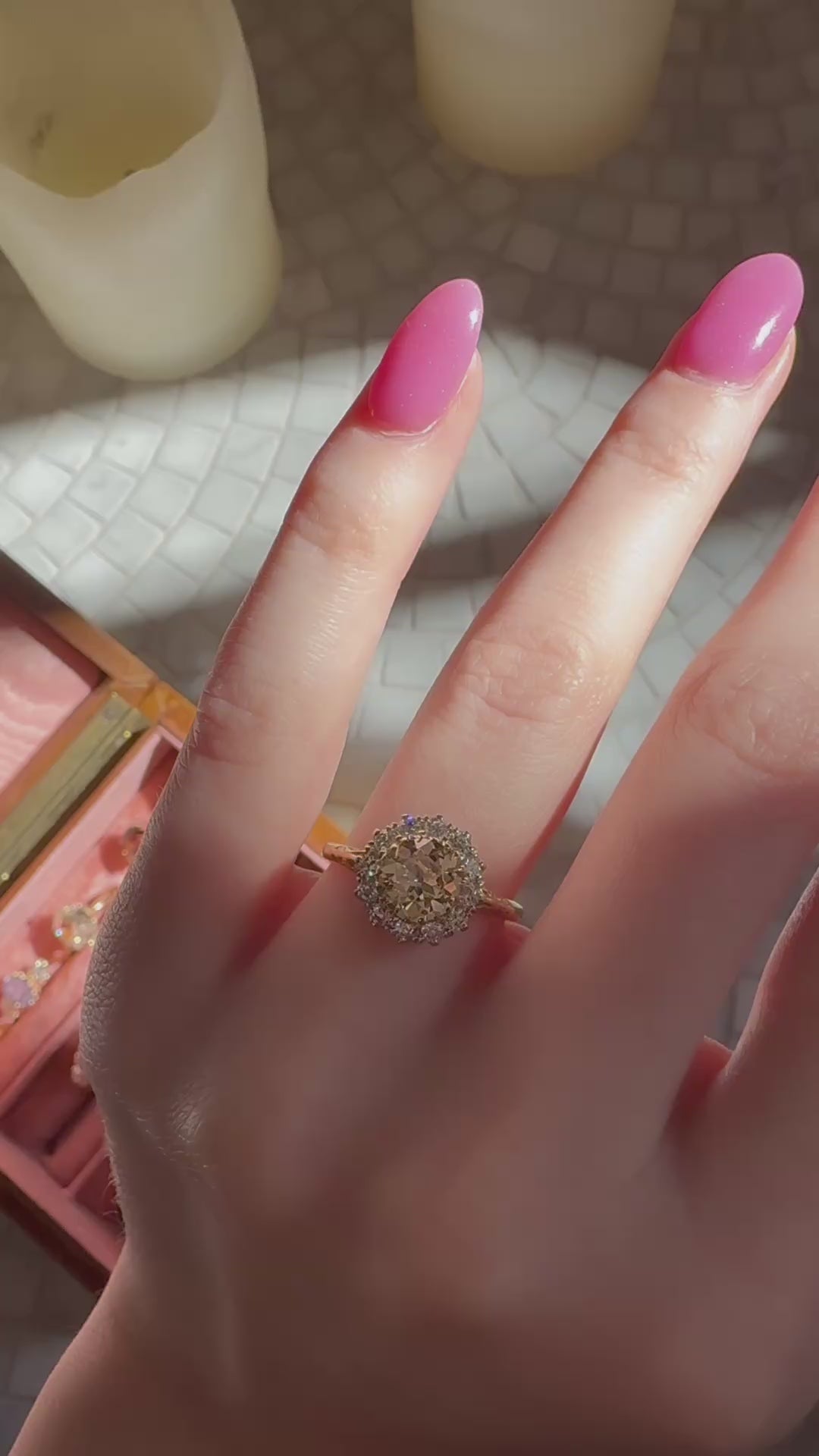  videos and images of vintage Rings-Halo Transitional cut diamond Rings