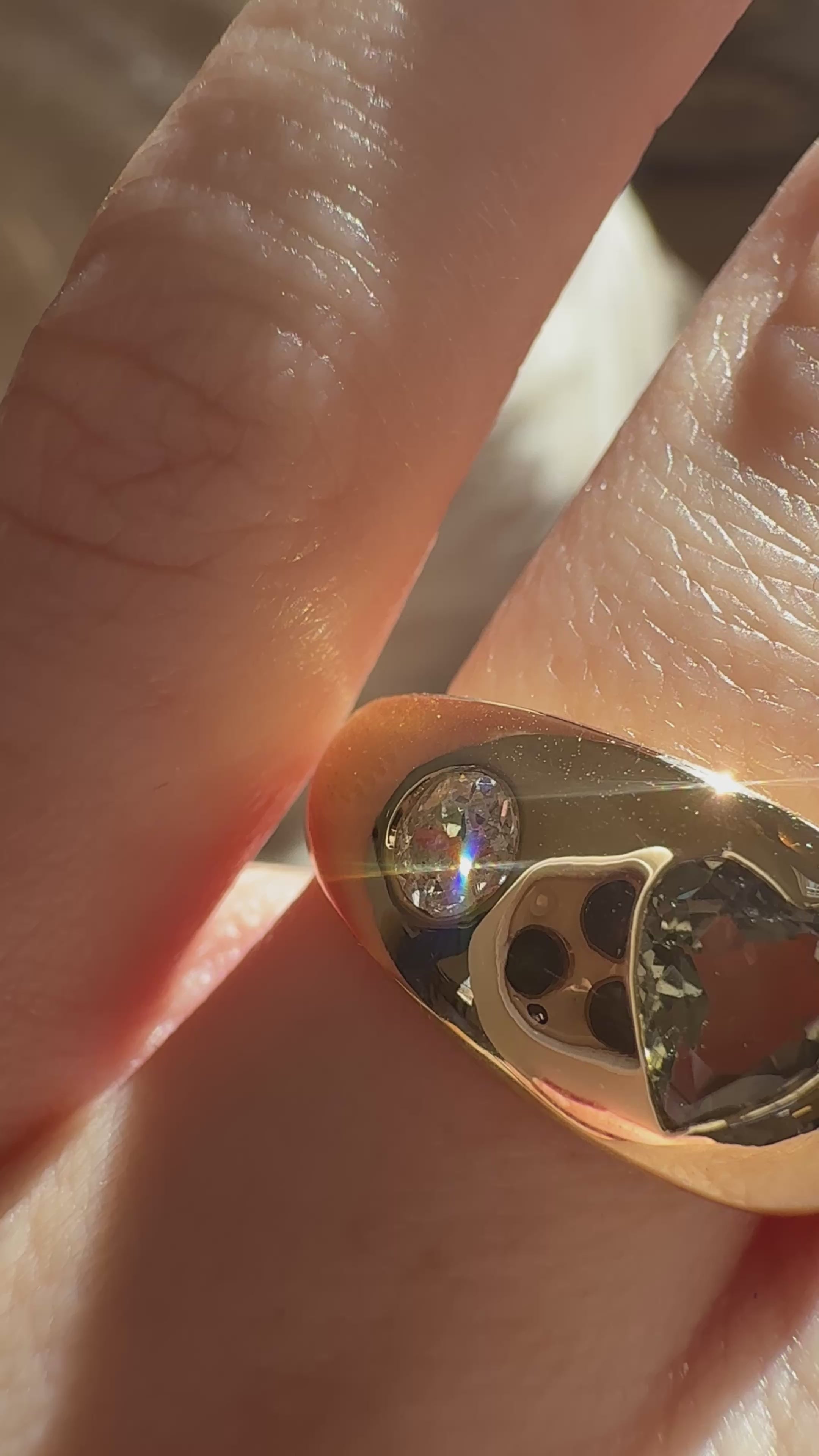 diamond in yellow gold setting