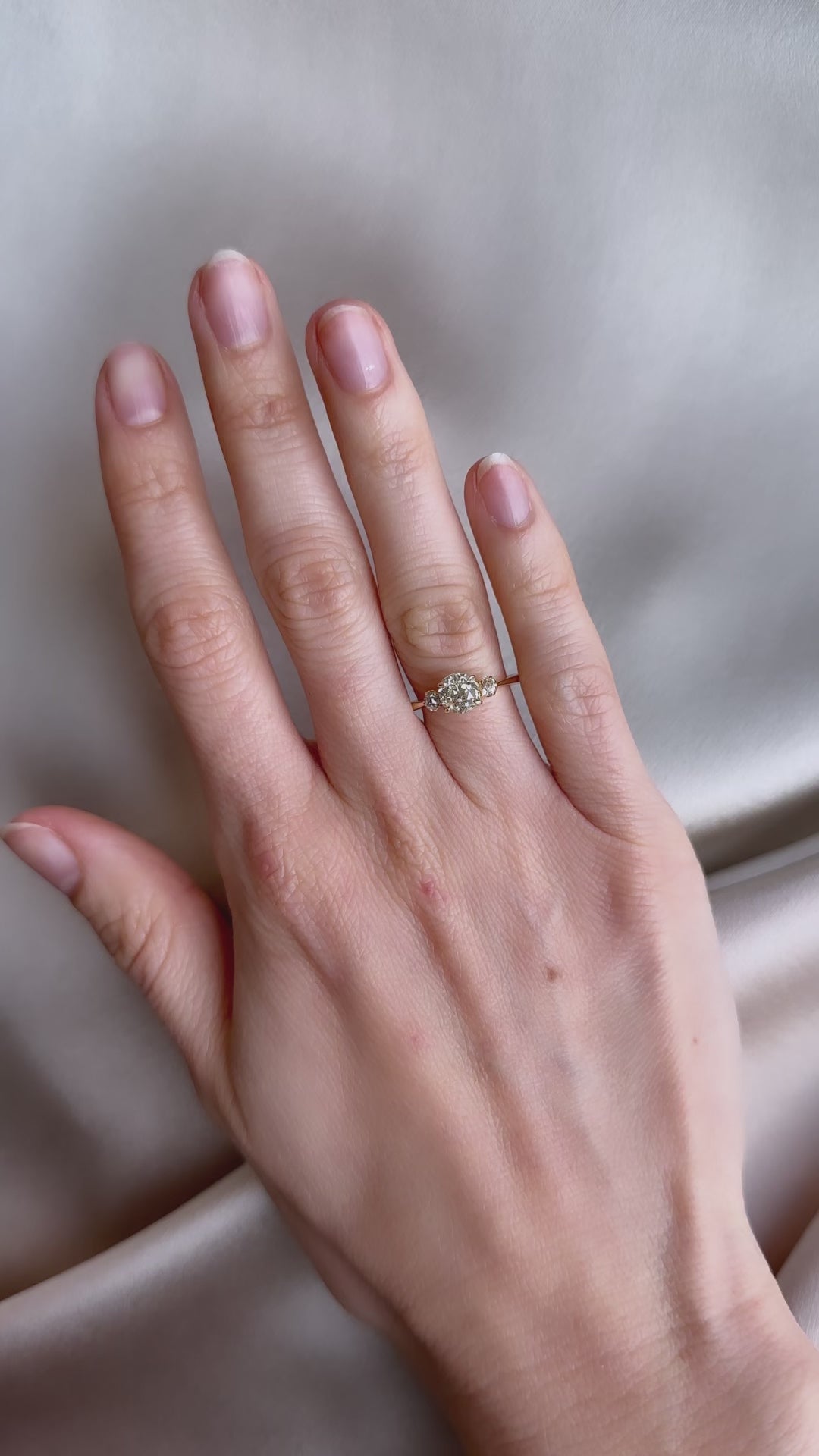 j-k-l color, vs clarity diamond in yellow gold setting