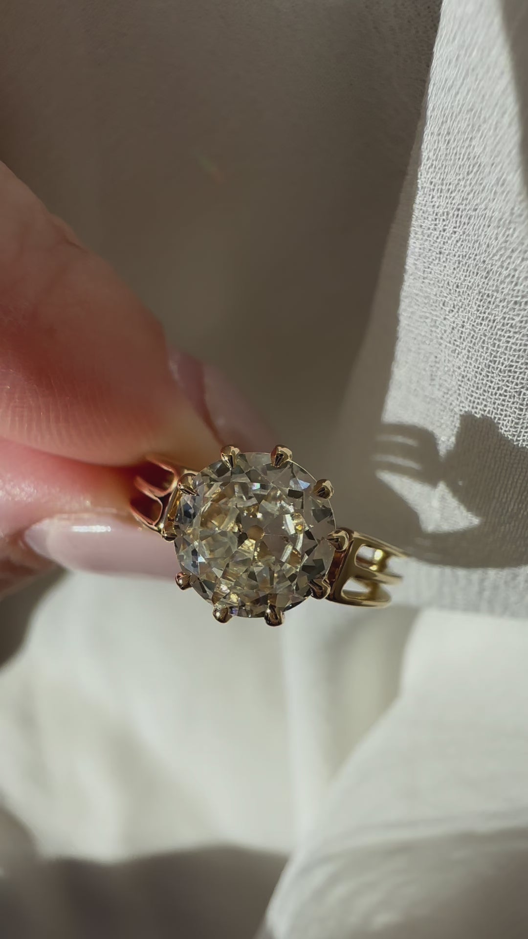 j-k-l color, vs clarity diamond in yellow gold setting