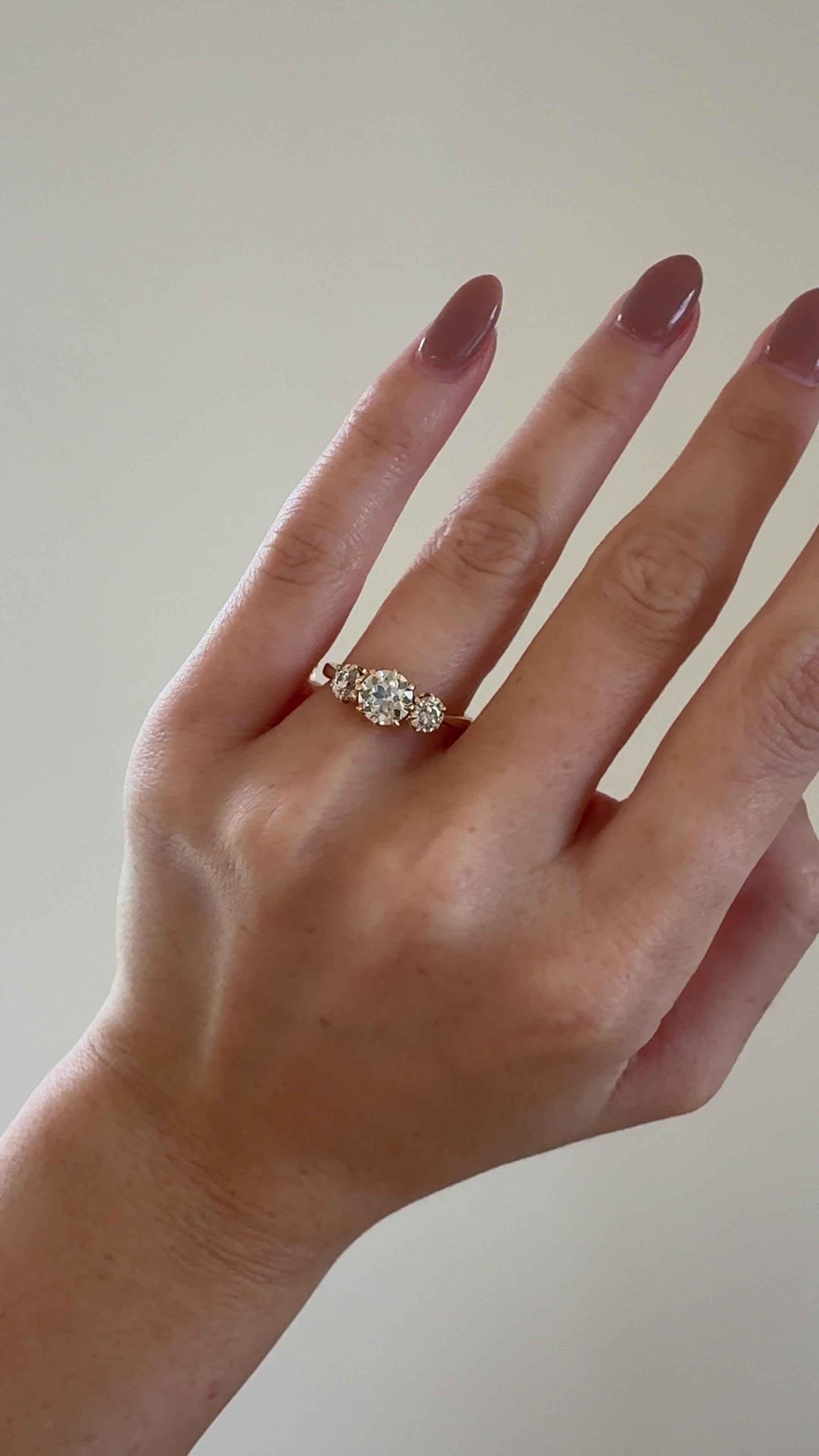 Three-stone Old European cut diamond Rings