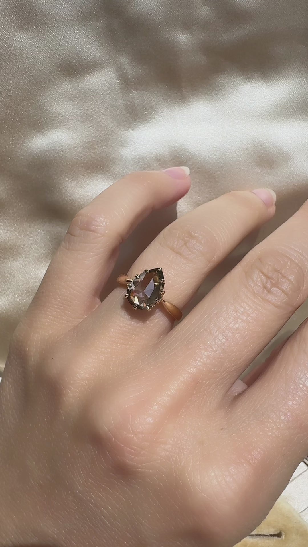 fancy color, vs clarity diamond in yellow gold setting