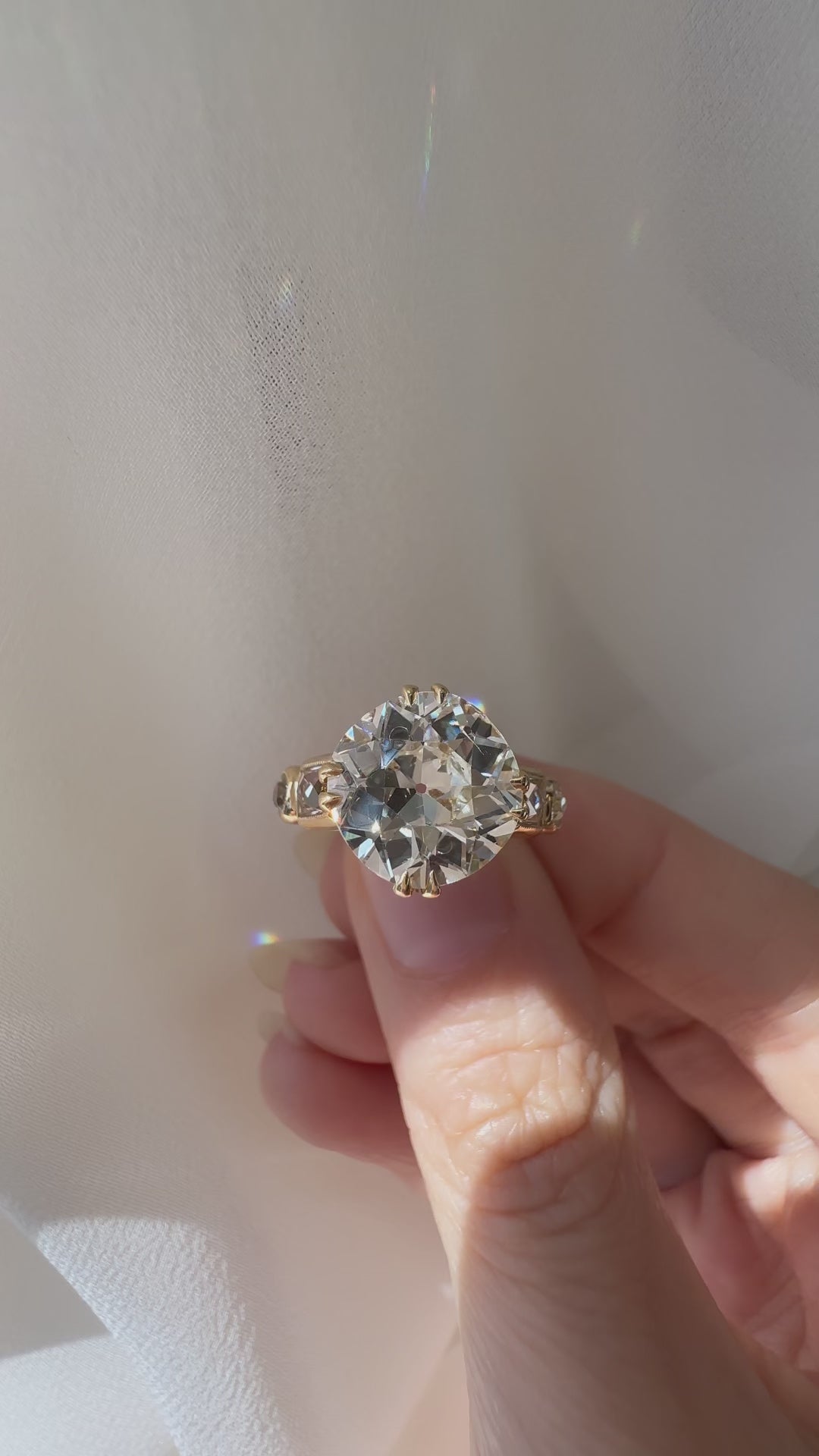 Solitaire Old European cut diamond Rings