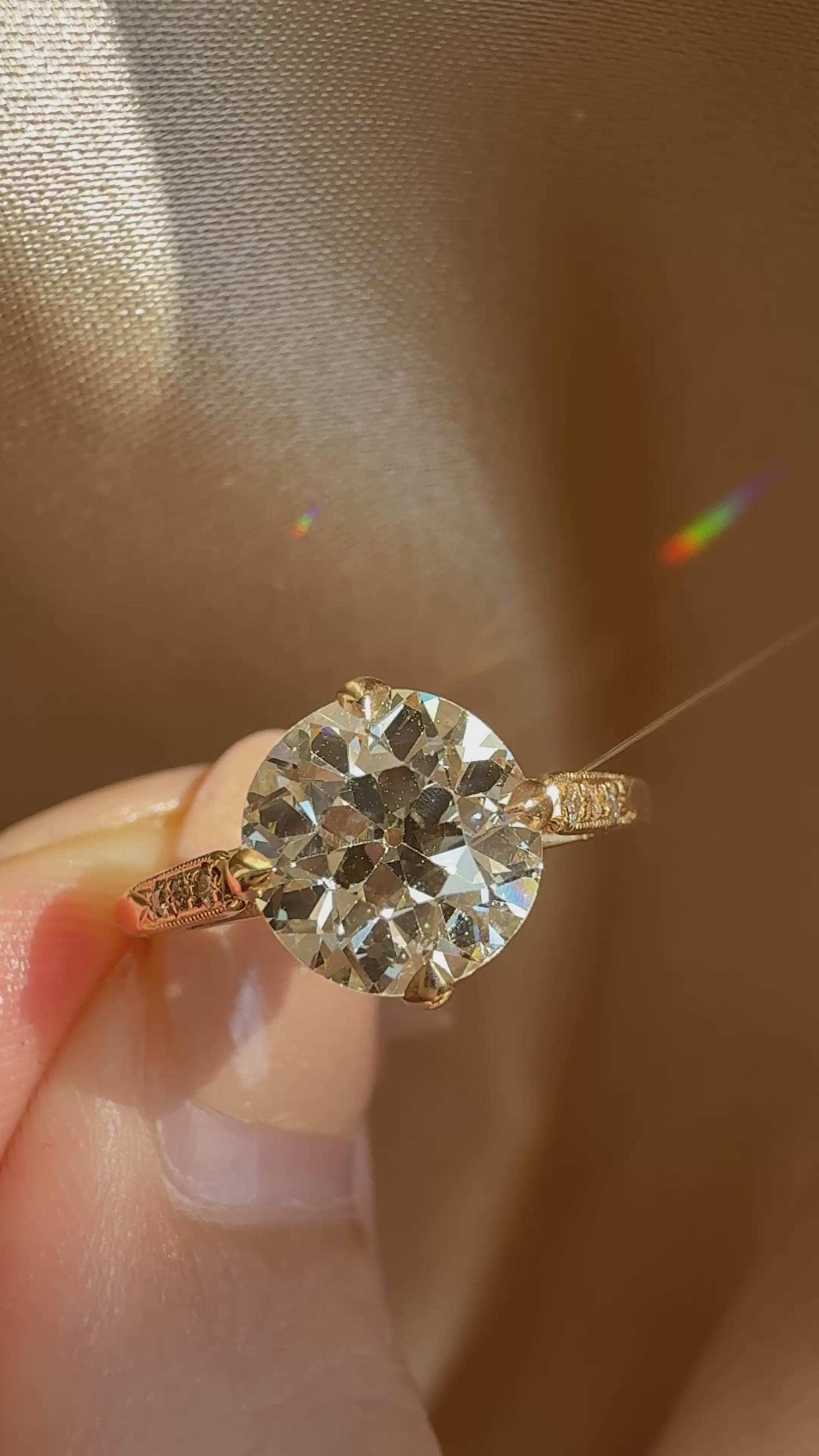 Solitaire Old European cut diamond Rings