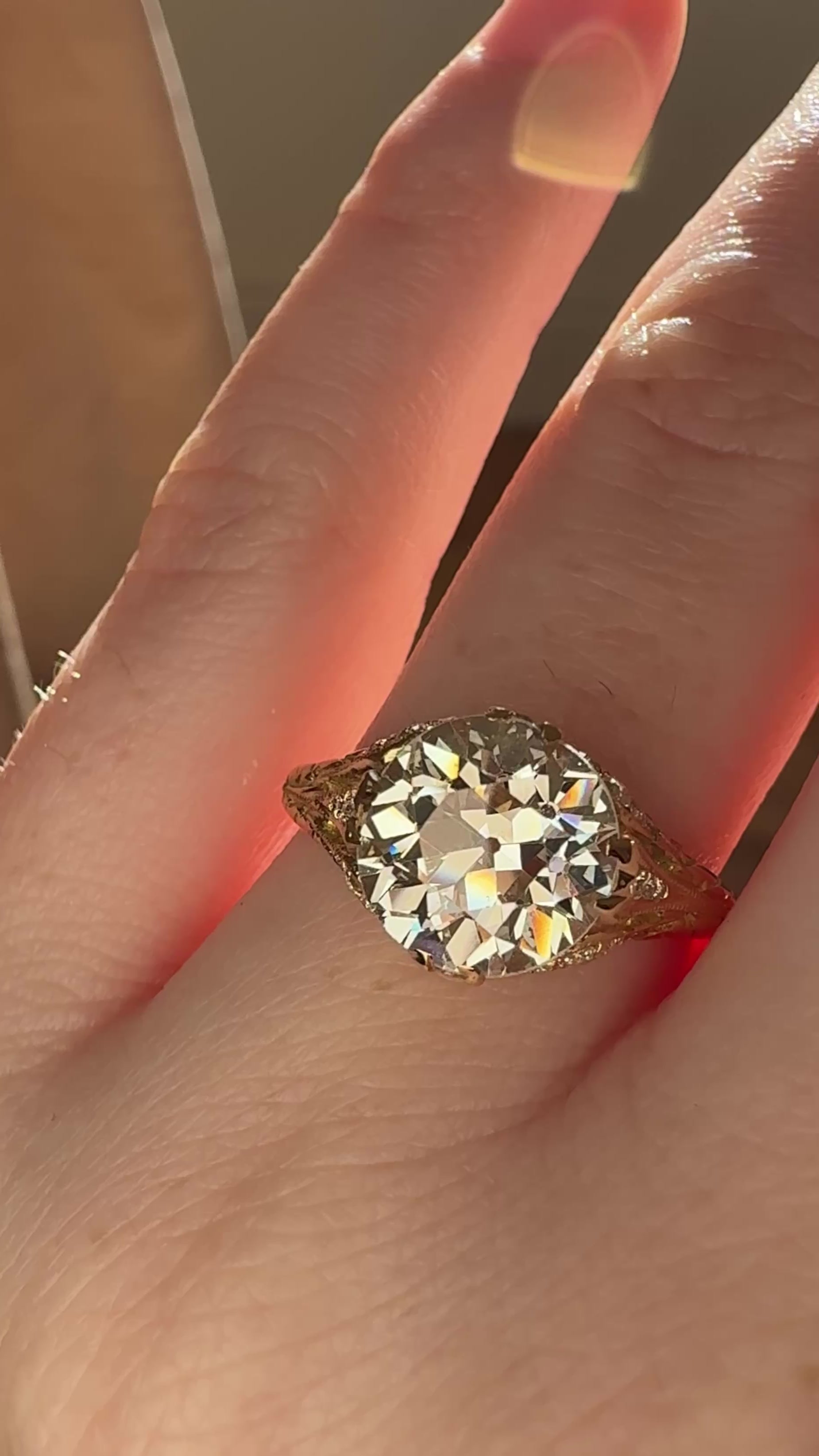  videos and images of vintage Rings-Solitaire Band Old European cut diamond Rings