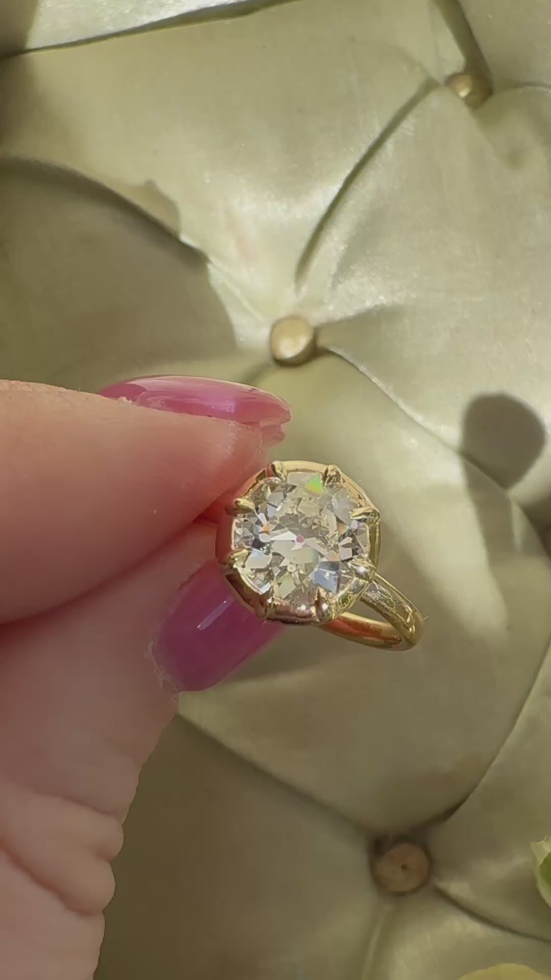 j-k-l color, vs clarity diamond in yellow gold setting