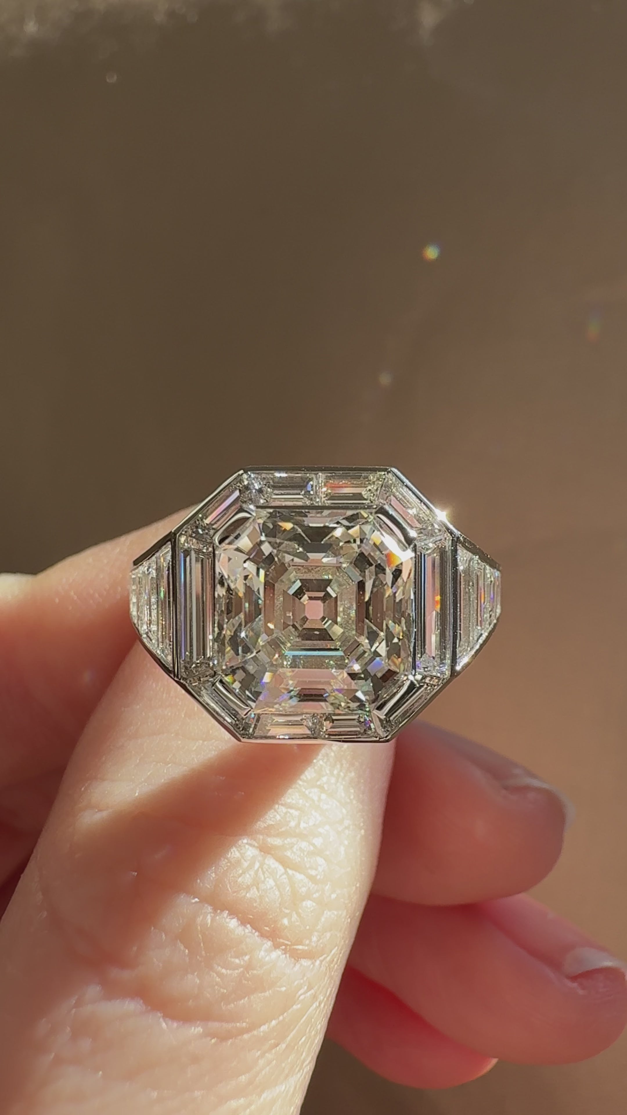 Step  cut diamond Rings
