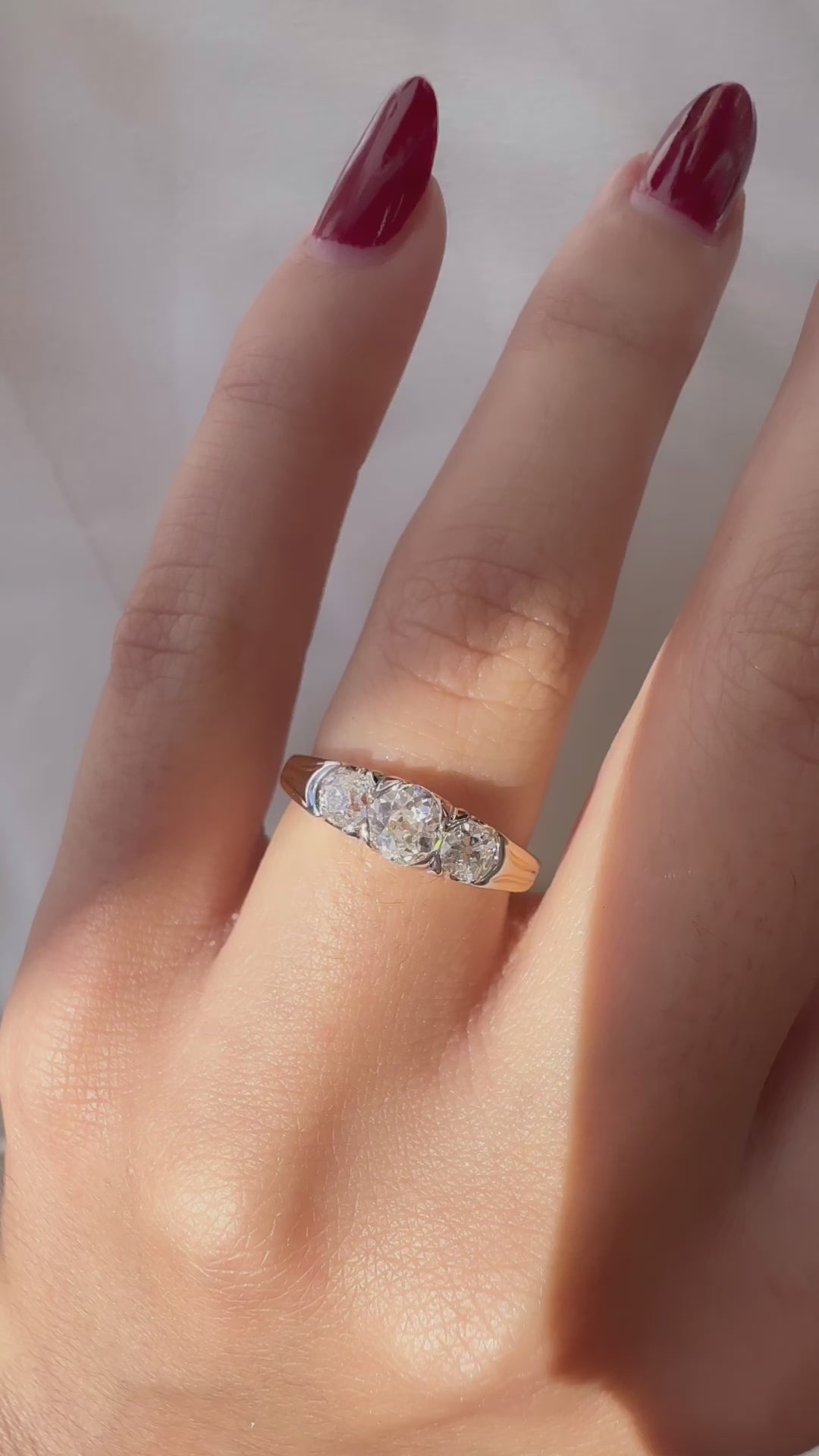 j-k-l color, diamond in two-tone setting