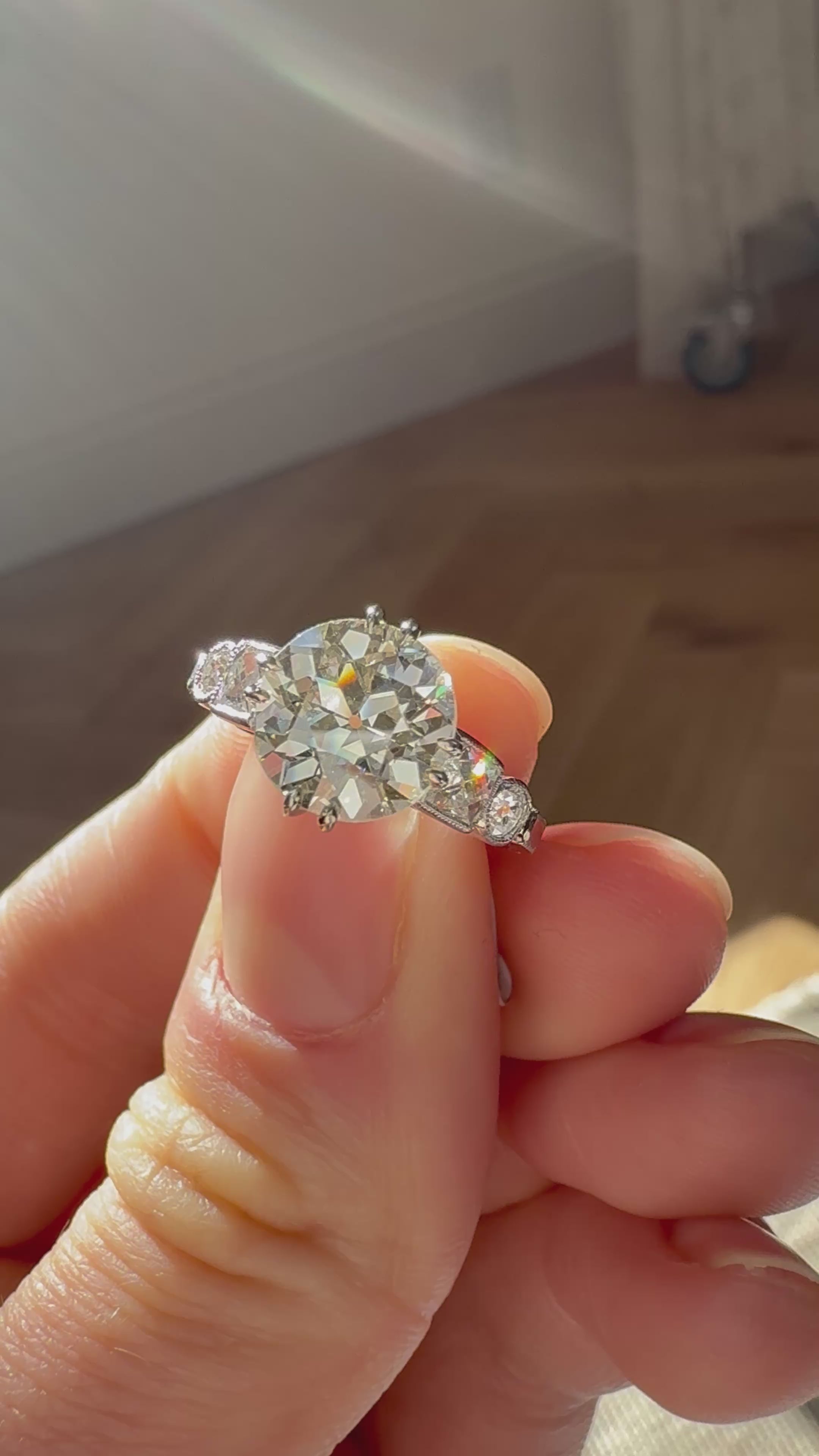 Solitaire Old European cut diamond Rings
